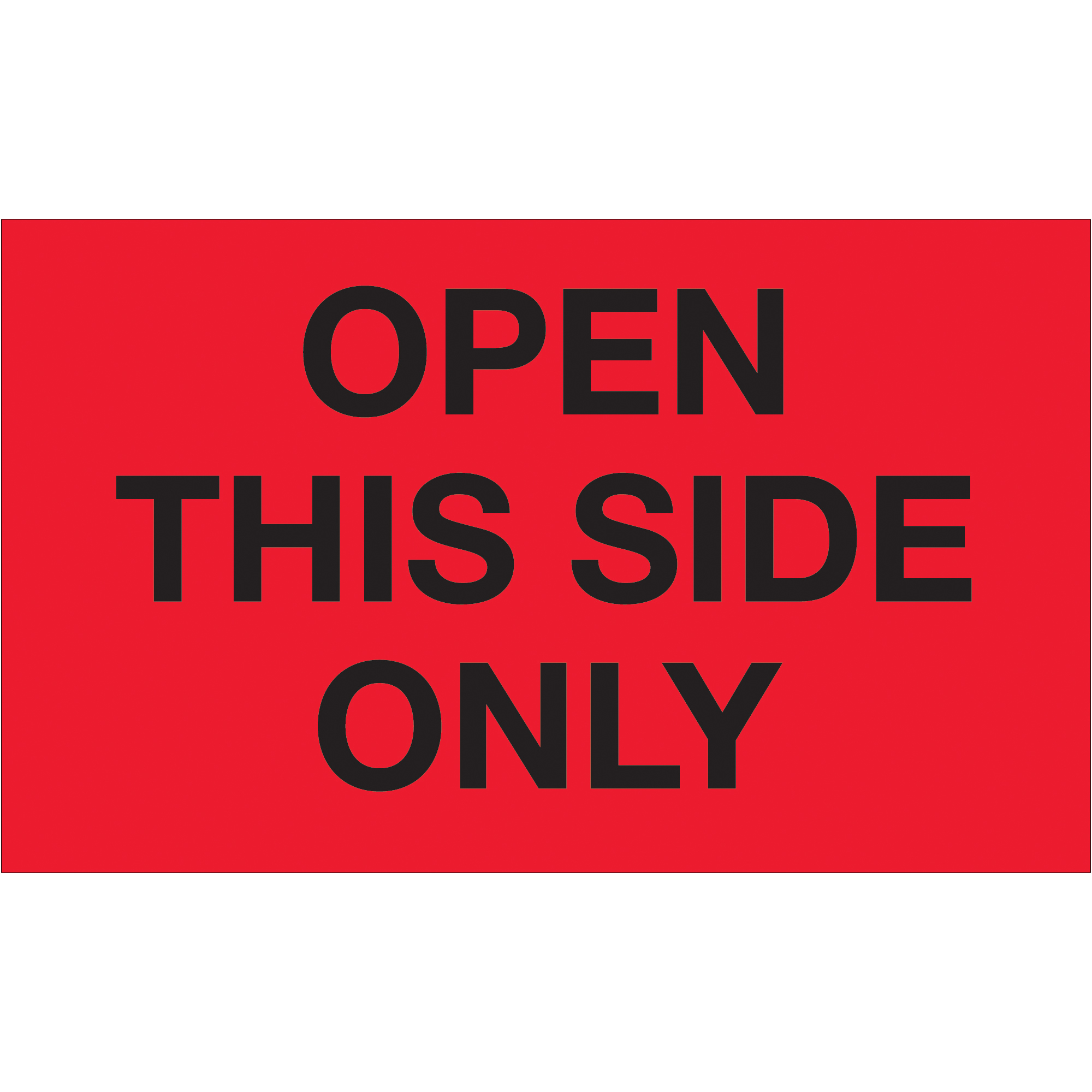 Tape Logic® Labels, "Open This Side Only", 3" x 5", Fluorescent Red, 500/Roll