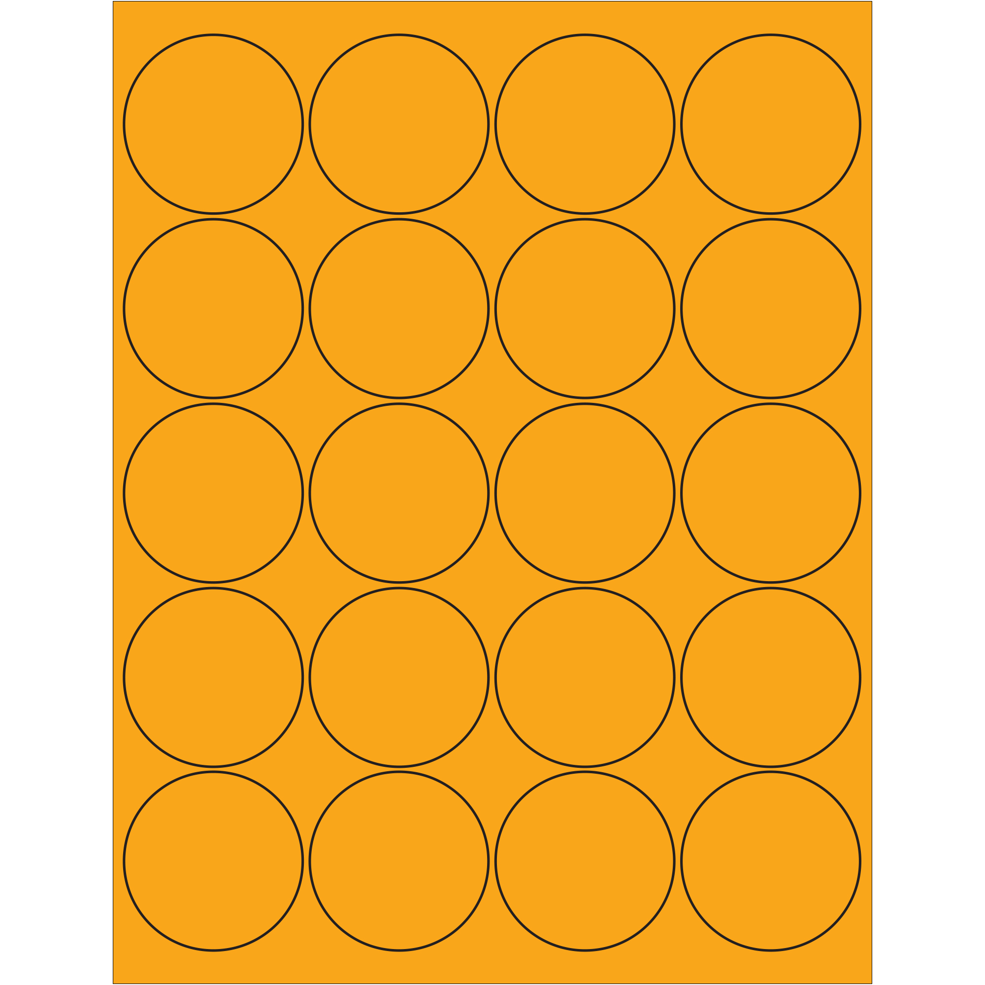 Tape Logic® Circle Laser Labels, 2", Fluorescent Orange, 2000/Case
