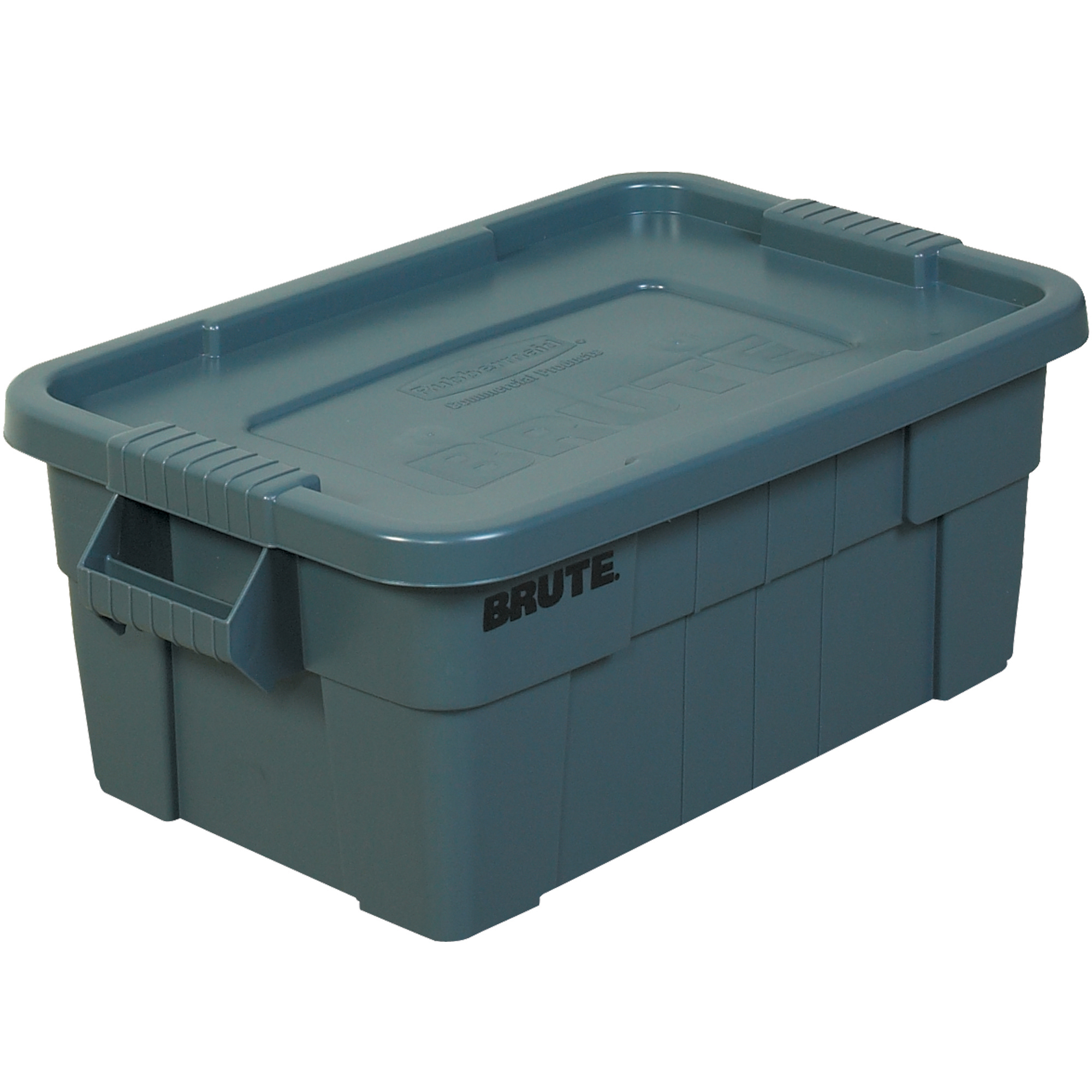 Brute® Totes with Lid, 28" x 18" x 11", Gray, 1/Each