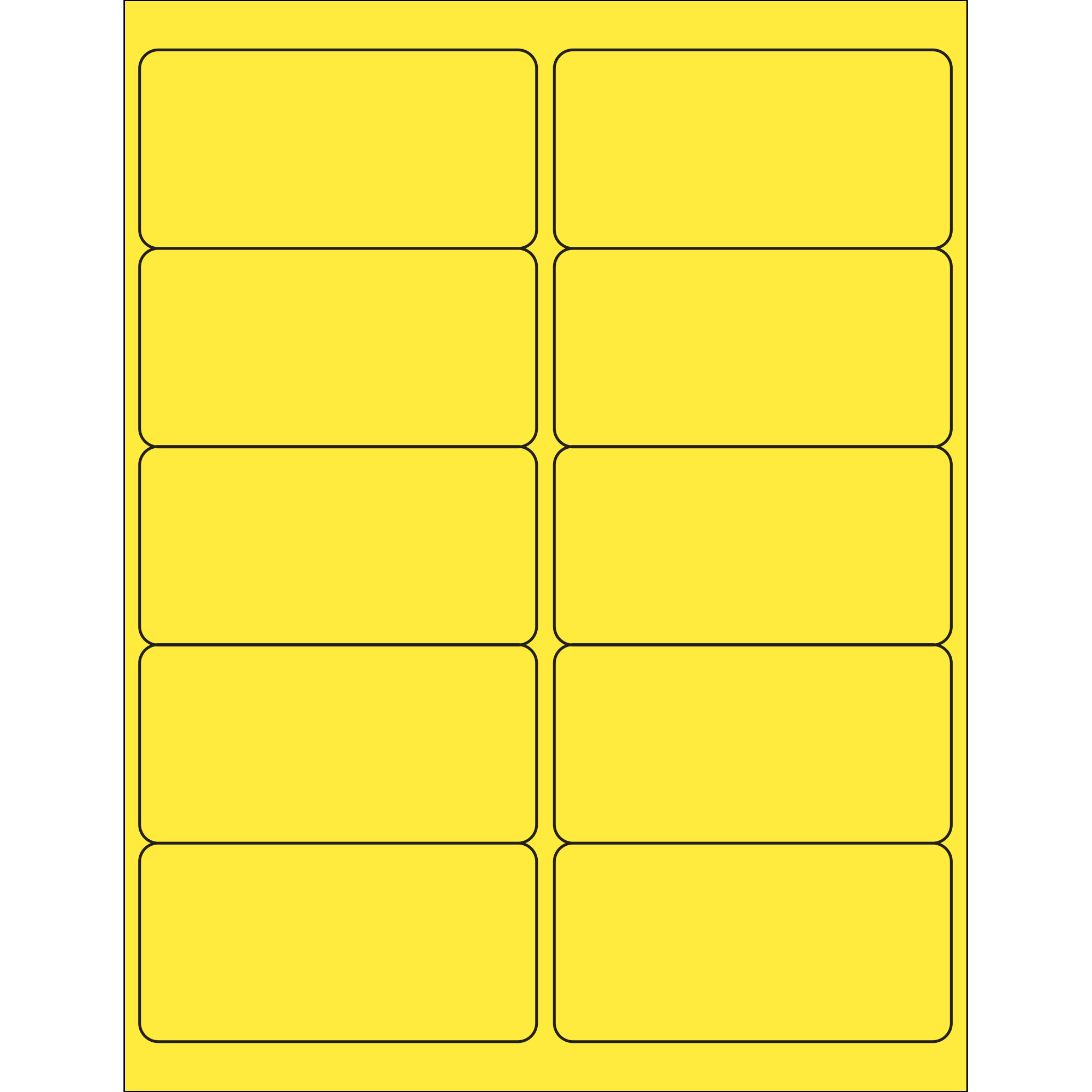 4 x 2" Yellow Rectangle Laser Labels 100 SHEETS