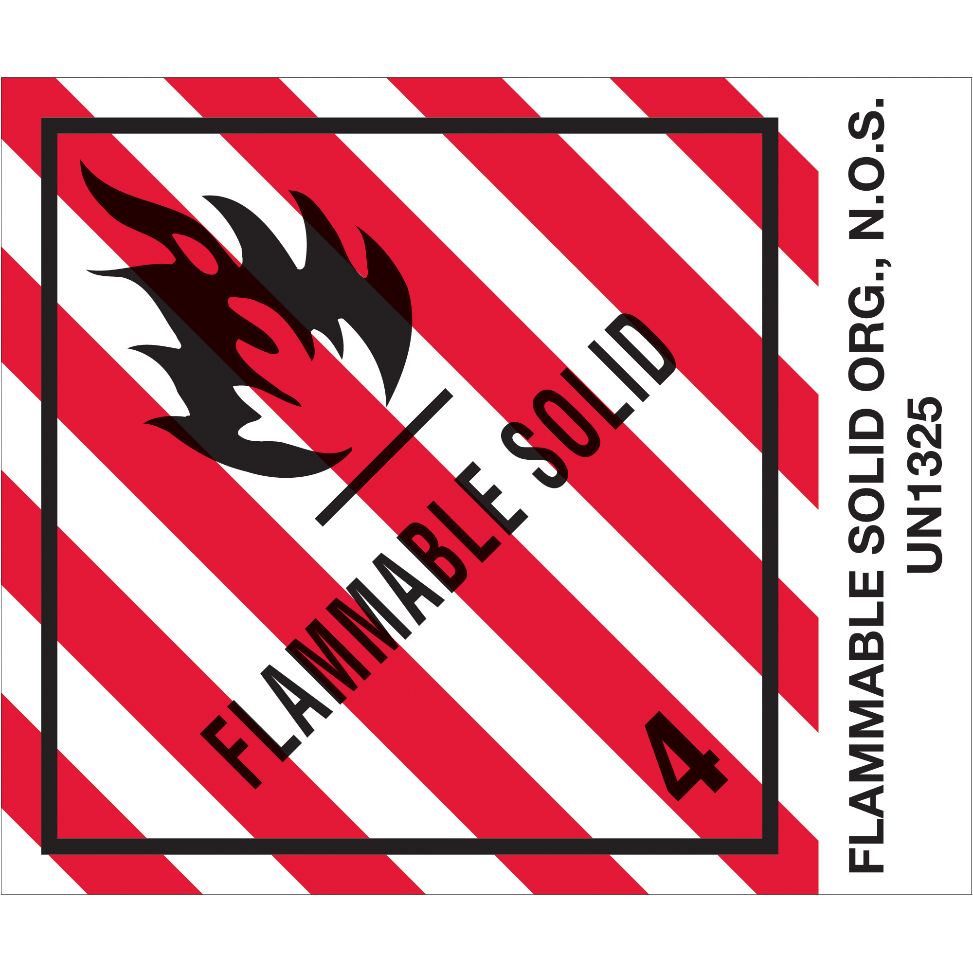 Tape Logic® Labels, "Flammable Solids, N.O.S.", 4" x 4 3/4", Red/White/Black, 500/Roll