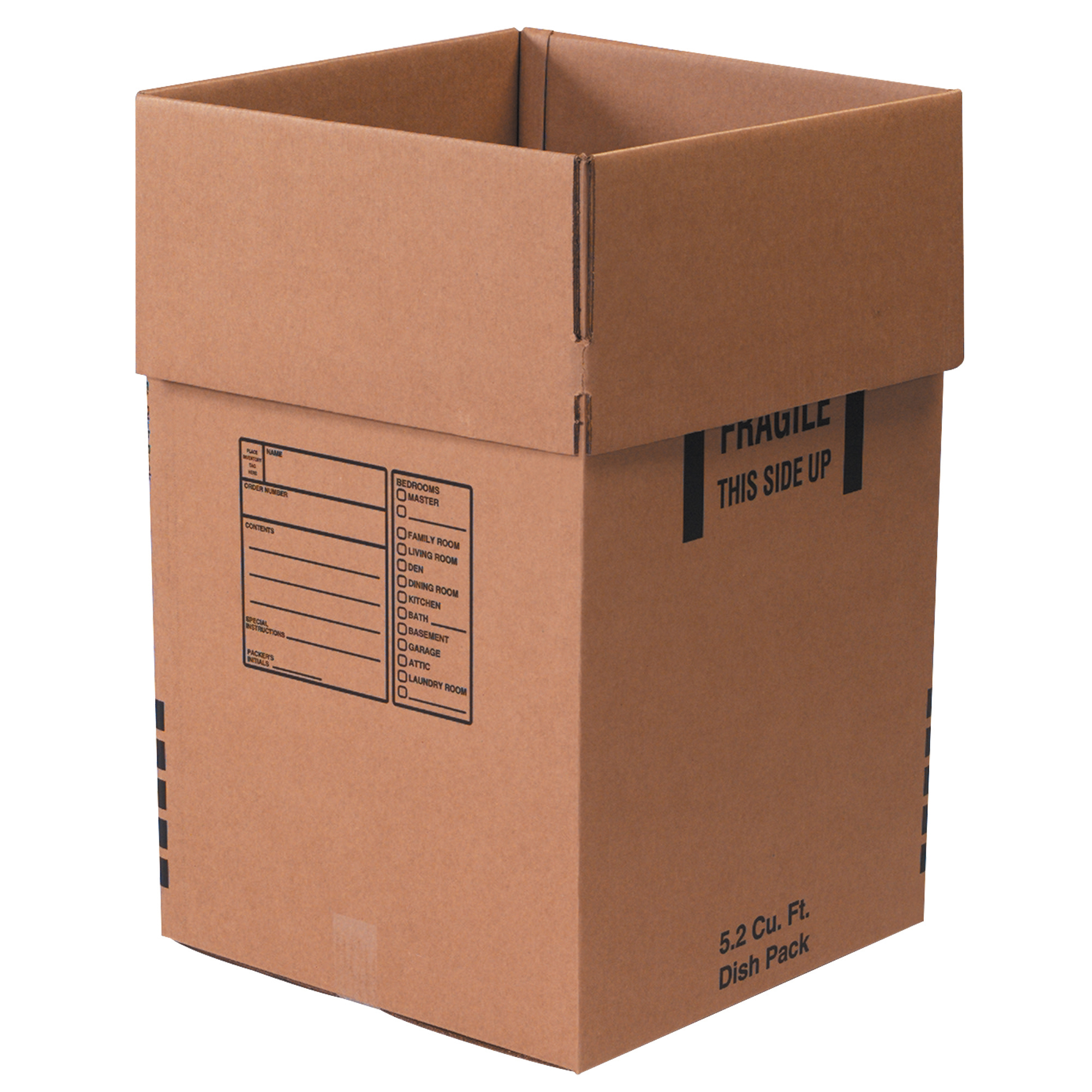 Dish Pack Boxes, 18" x 18" x 28", Kraft, 5/Bundle; 60/Skid