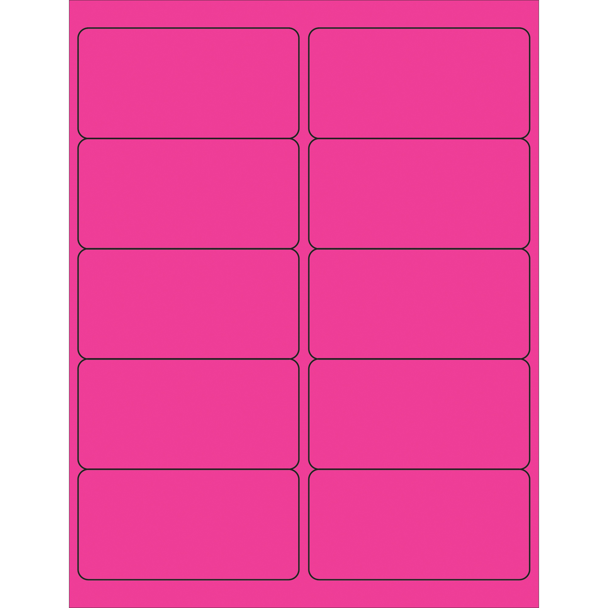 Tape Logic® Rectangle Laser Labels, 4" x 2", Fluorescent Pink, 1000/Case