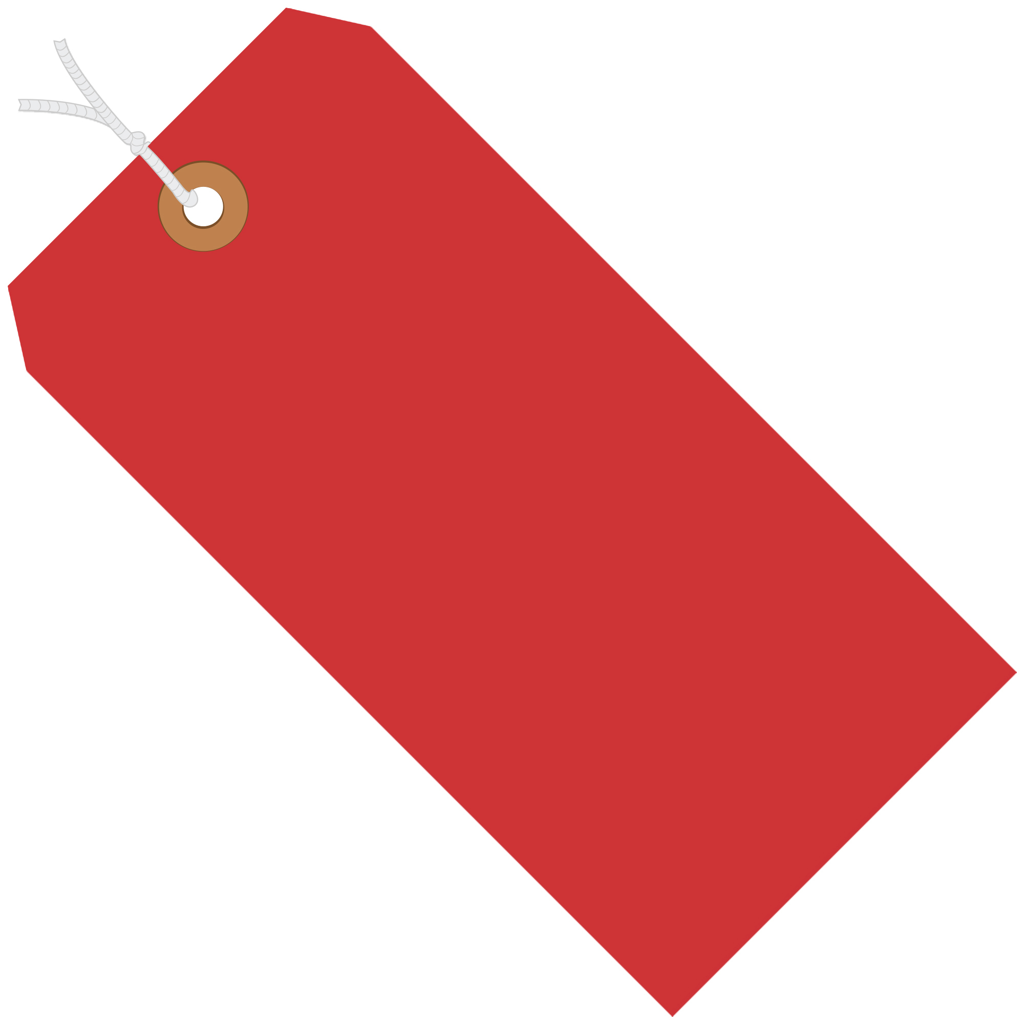 Shipping Tags, Pre-Strung, 13 Pt., 8" x 4", Red 500/Case