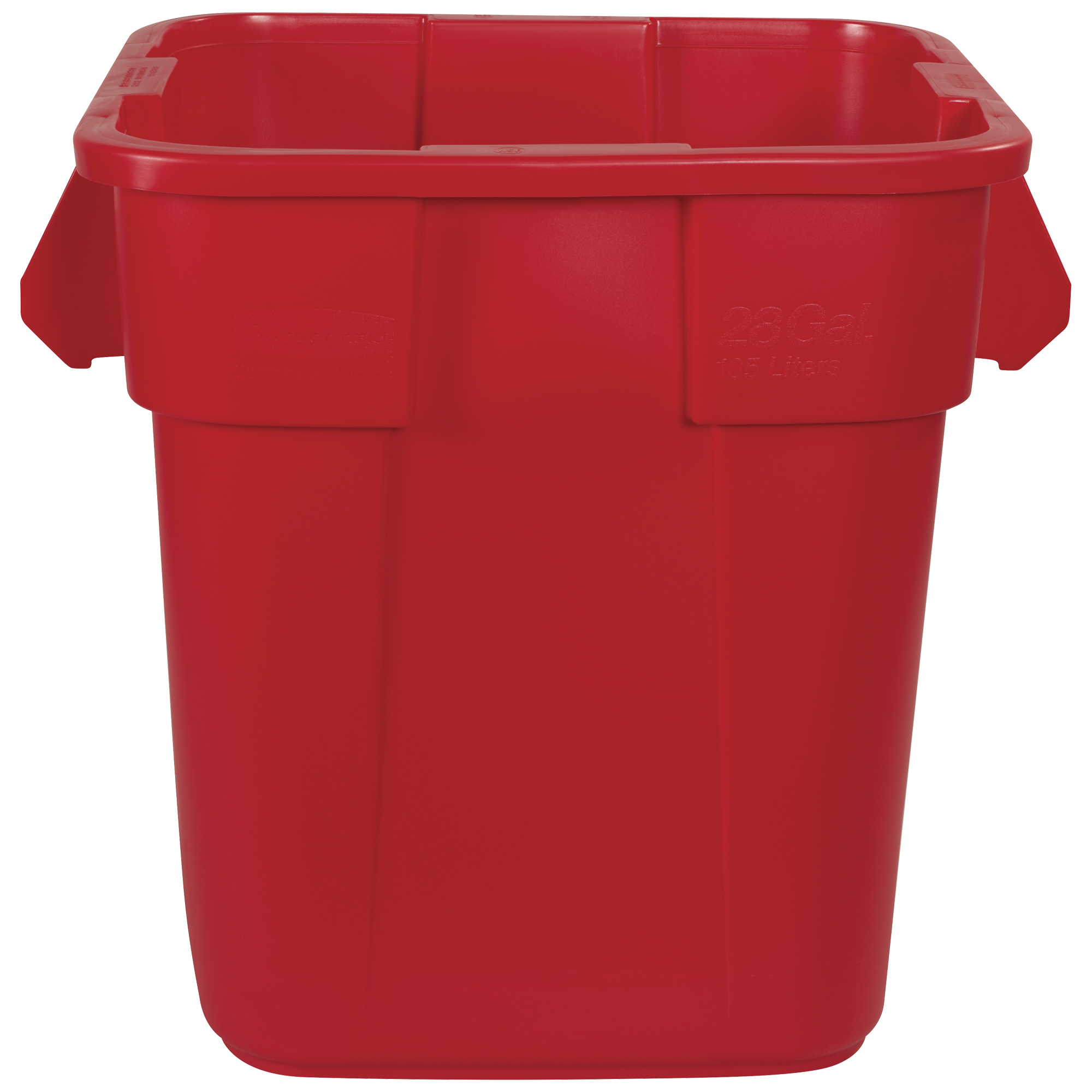 Brute® Square Container, 28 Gallon, 21" x 21" x 22", Red, 1/Each