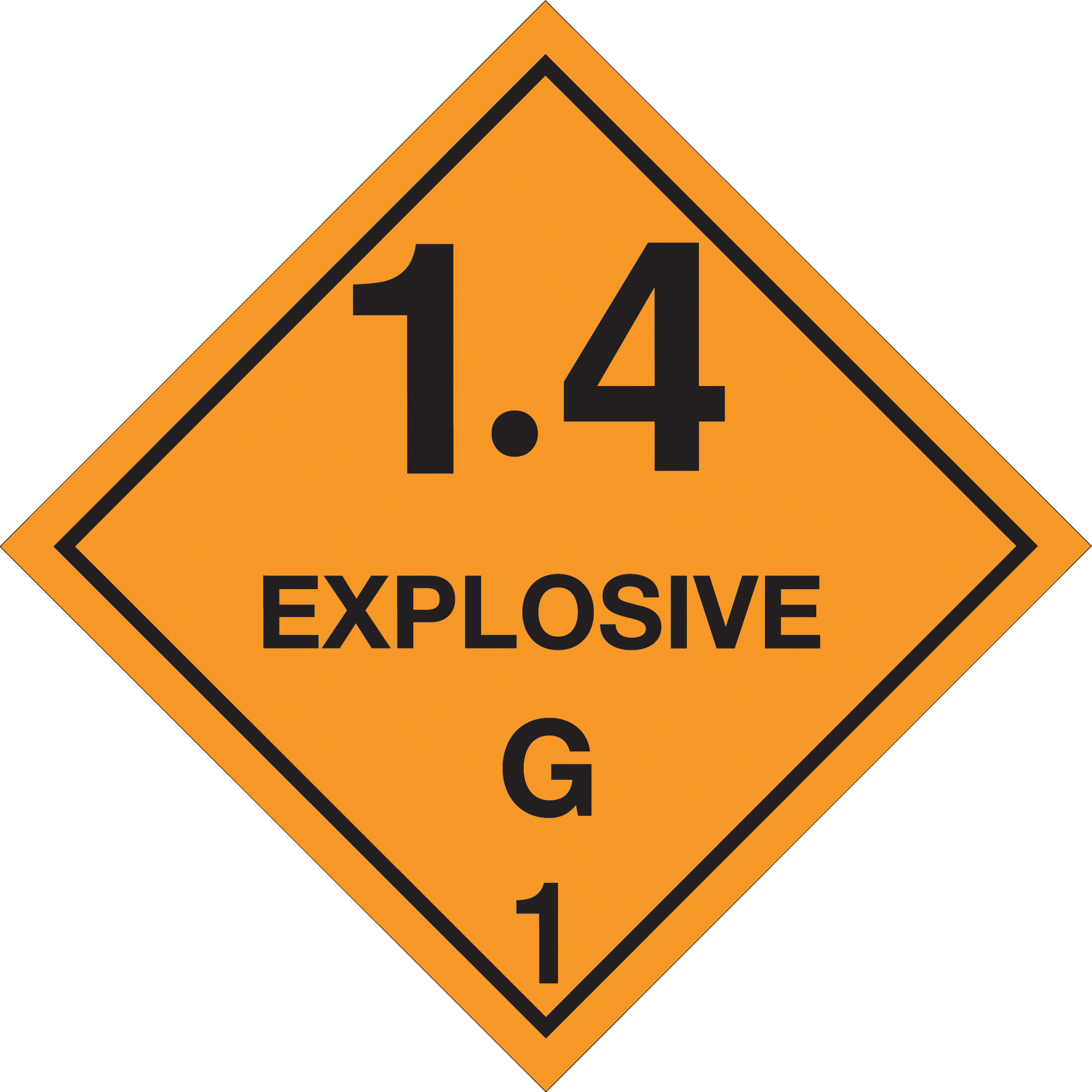 Tape Logic® Labels, "1.4 - Explosive - G 1", 4" x 4", Orange/Black, 500/Roll
