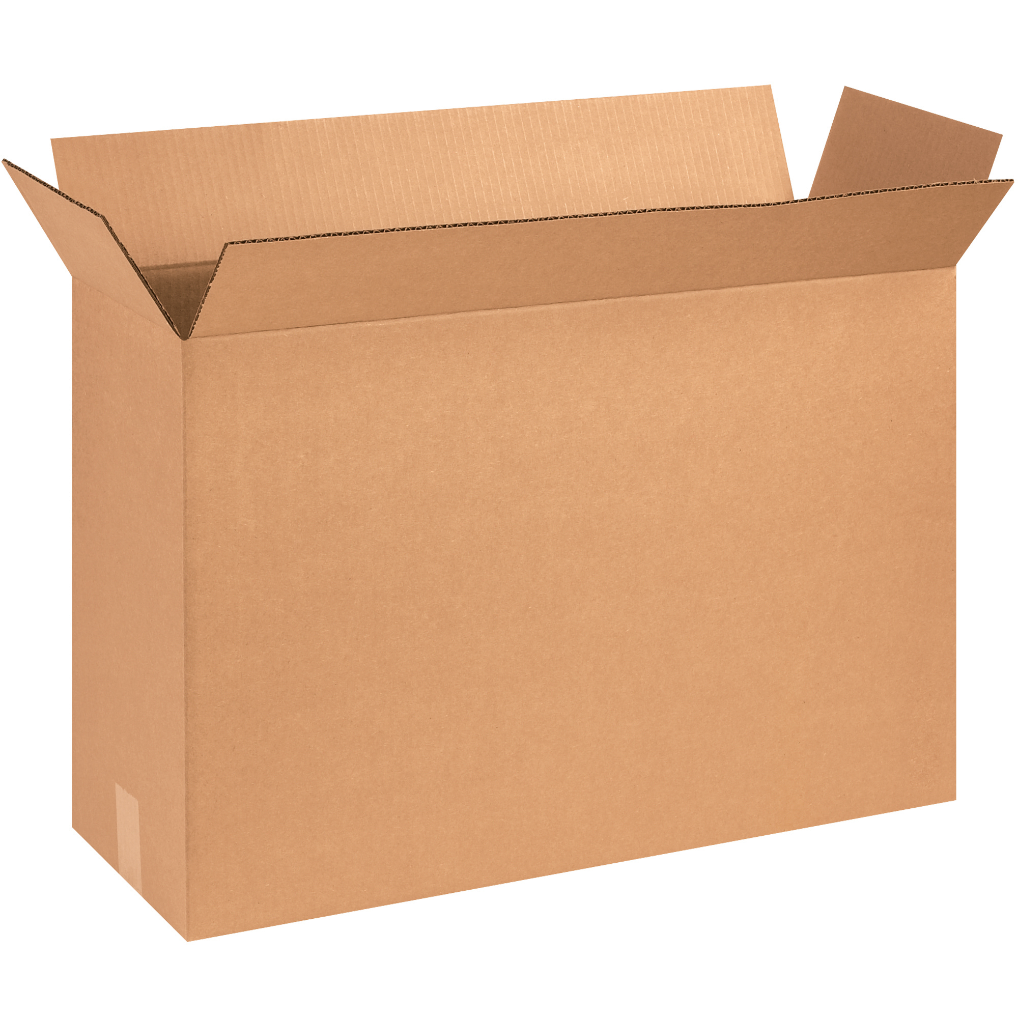 Corrugated Boxes, 25 1/8" x 8 3/8" x 17 1/2", Kraft, 15/Bundle; 150/Skid