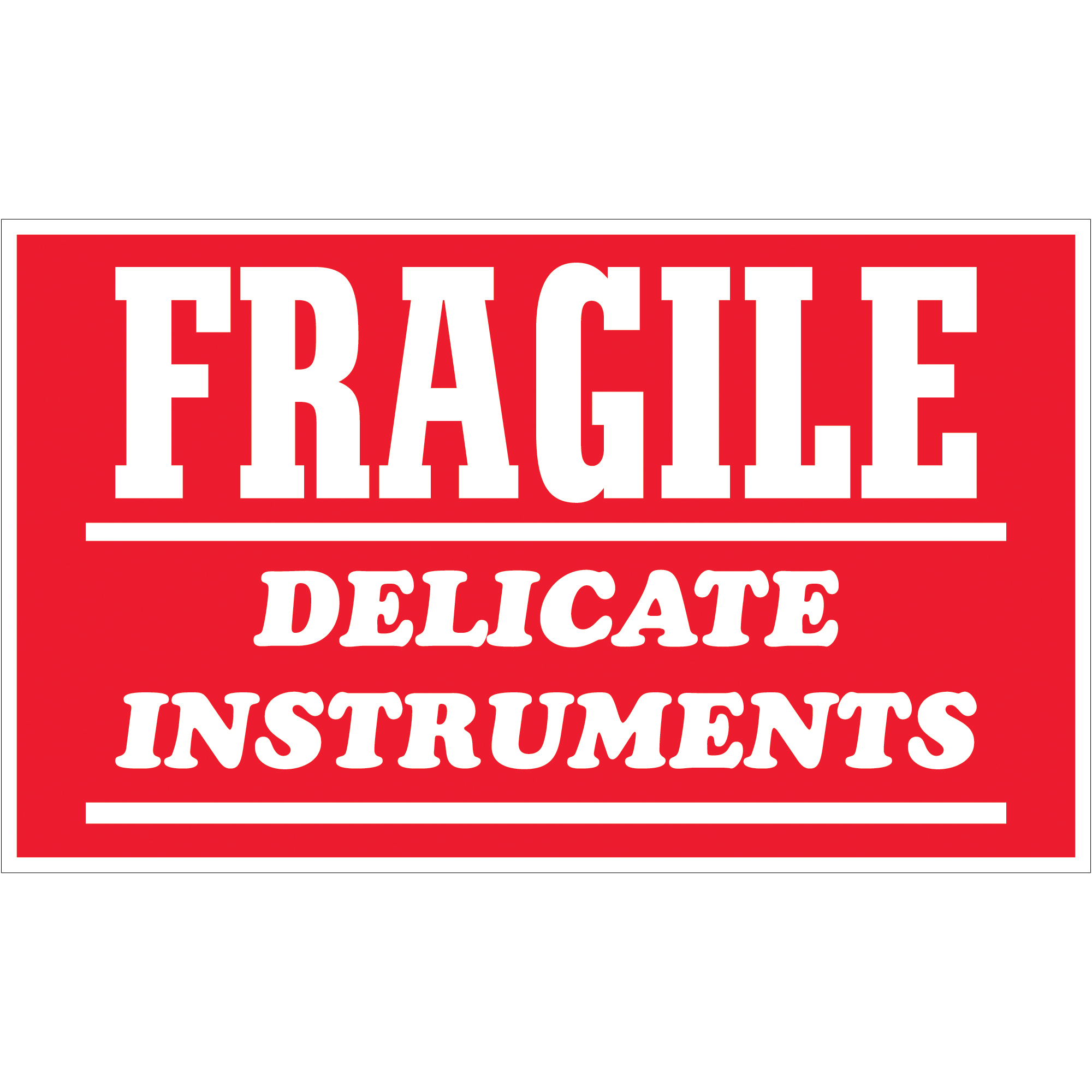 Tape Logic® Labels, "Fragile - Delicate Instruments", 3" x 4", Red/White, 500/Roll