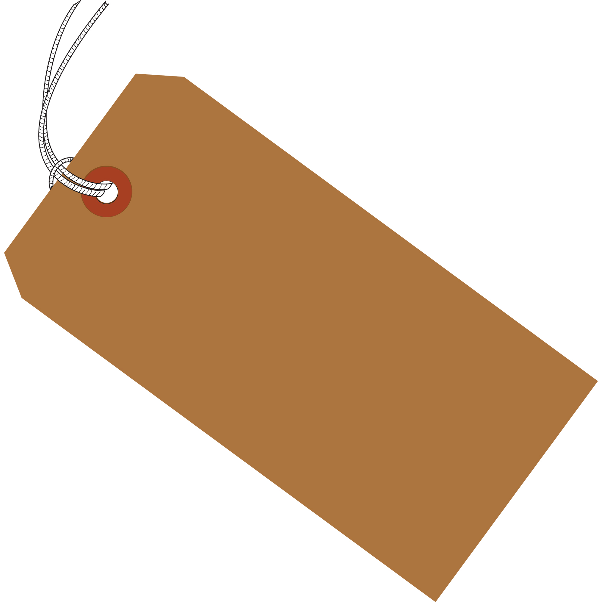 6 1/4 x 3 1/8 10 Pt. 100% Recycled Kraft Shipping Tag - Pre-Strung 1000 PER CASE