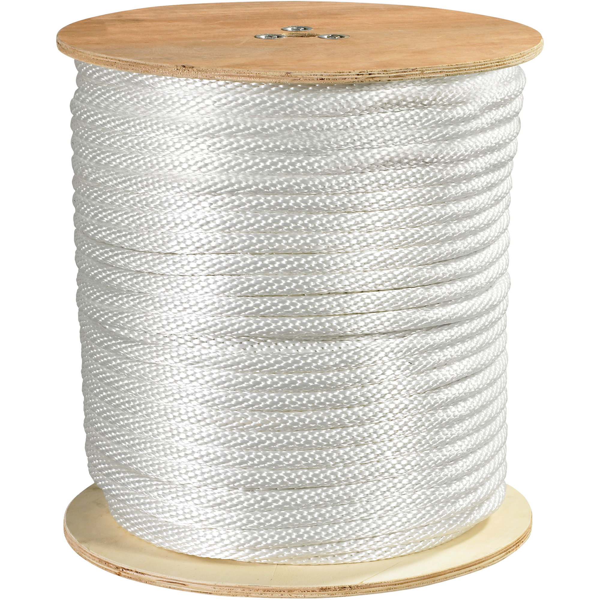 Solid Braided Nylon Rope, 1/2", 3,900 lb, White, 500'/Case