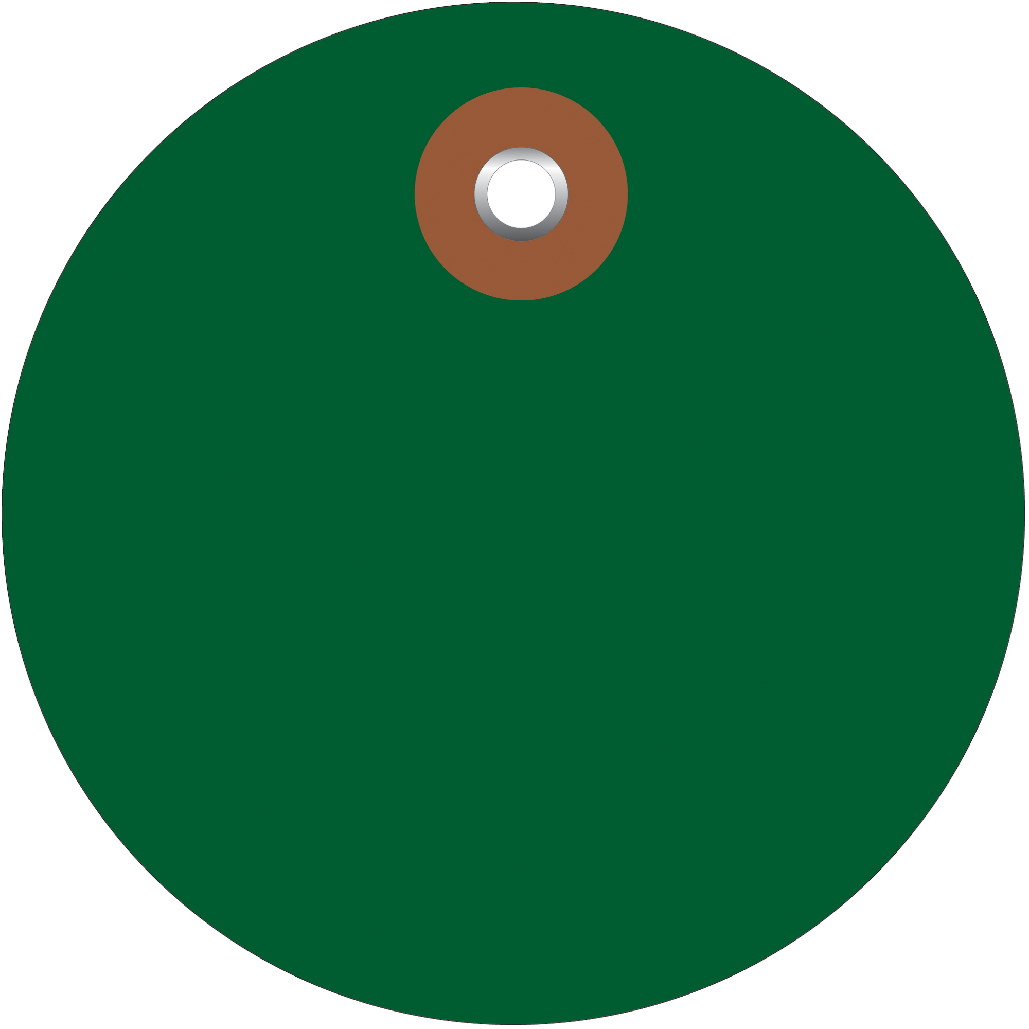 Plastic Circle Tags, 2", Green, 100/Each
