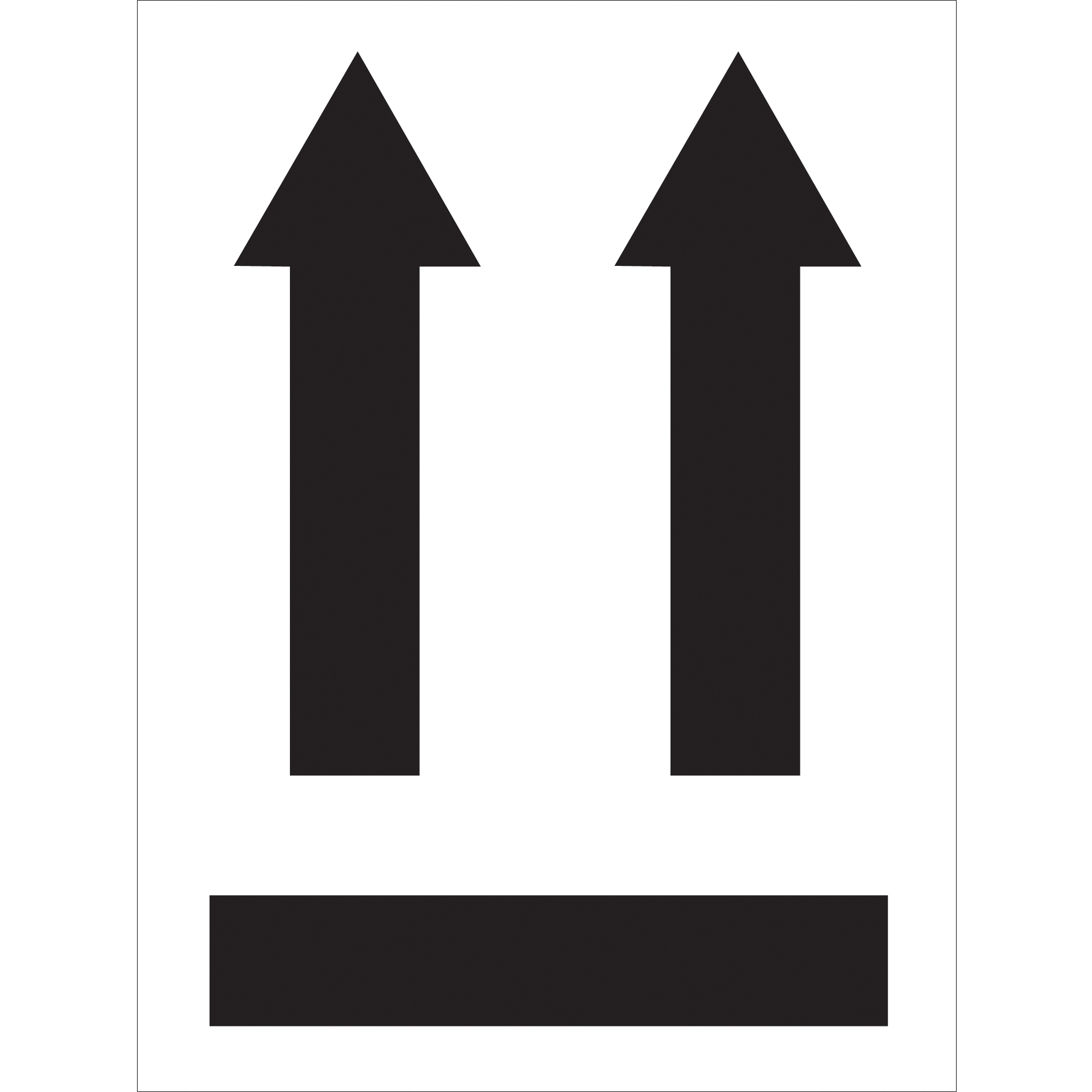 Tape Logic® Labels, (two up arrows over black bar), 3" x 4", Fluorescent Green, 500/Roll