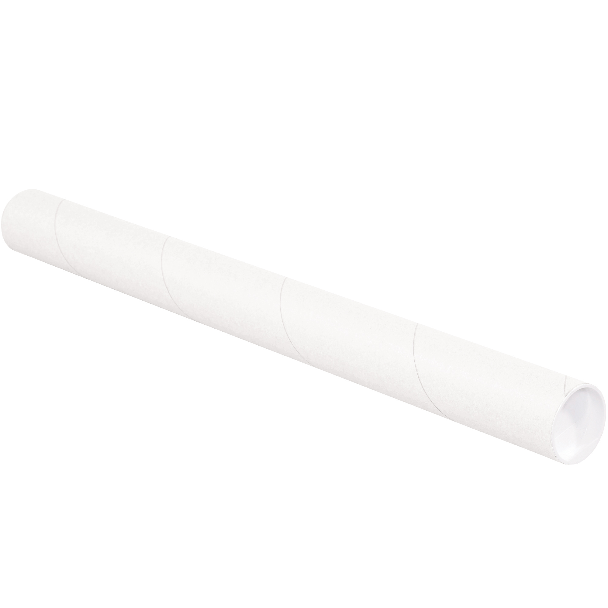 Mailing Tubes with Caps, 2 1/2" x 26", White, 34/Case