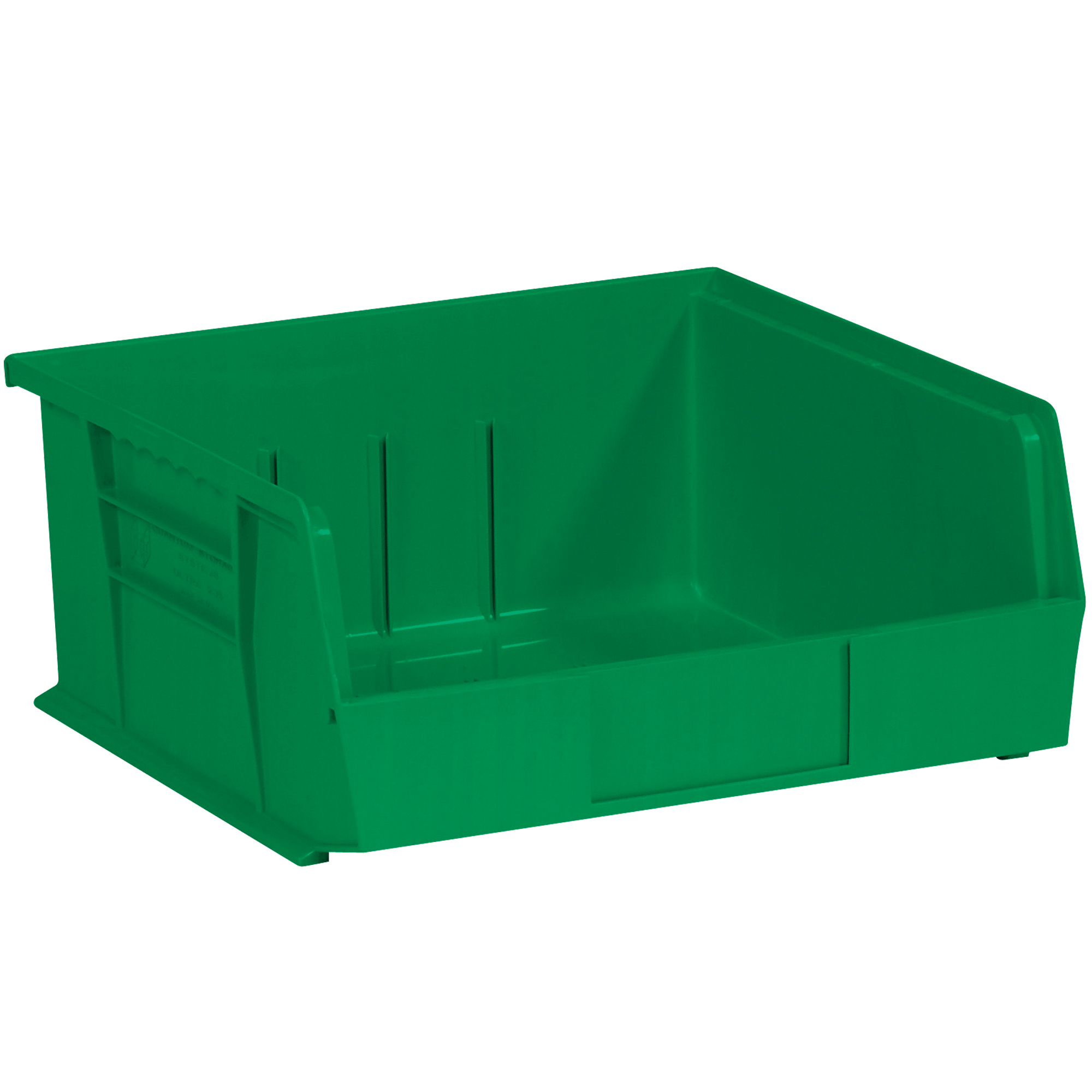 Plastic Stack & Hang Bin Boxes, 10 7/8" x 11" x 5", Green, 6/Case