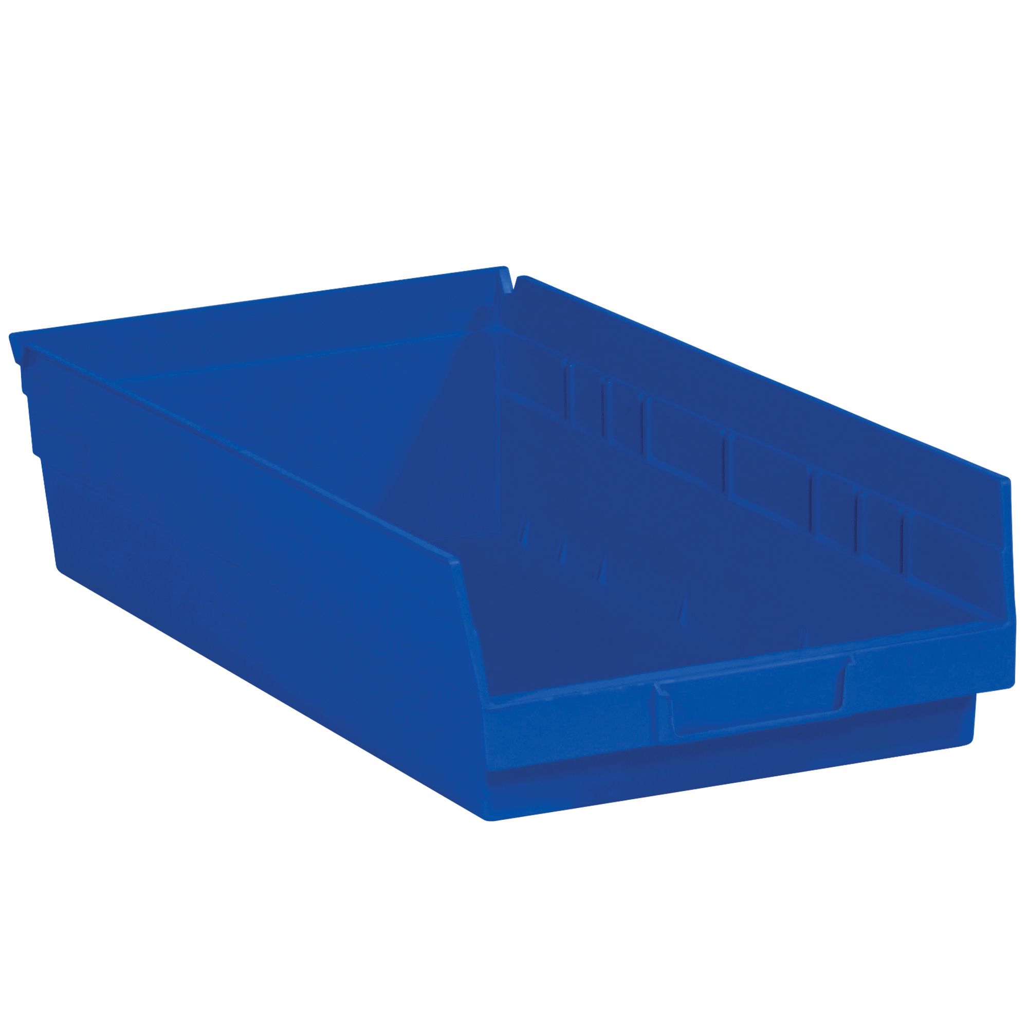 Plastic Shelf Bin Boxes, 17 7/8" x 11 1/8" x 4", Blue, 8/Case