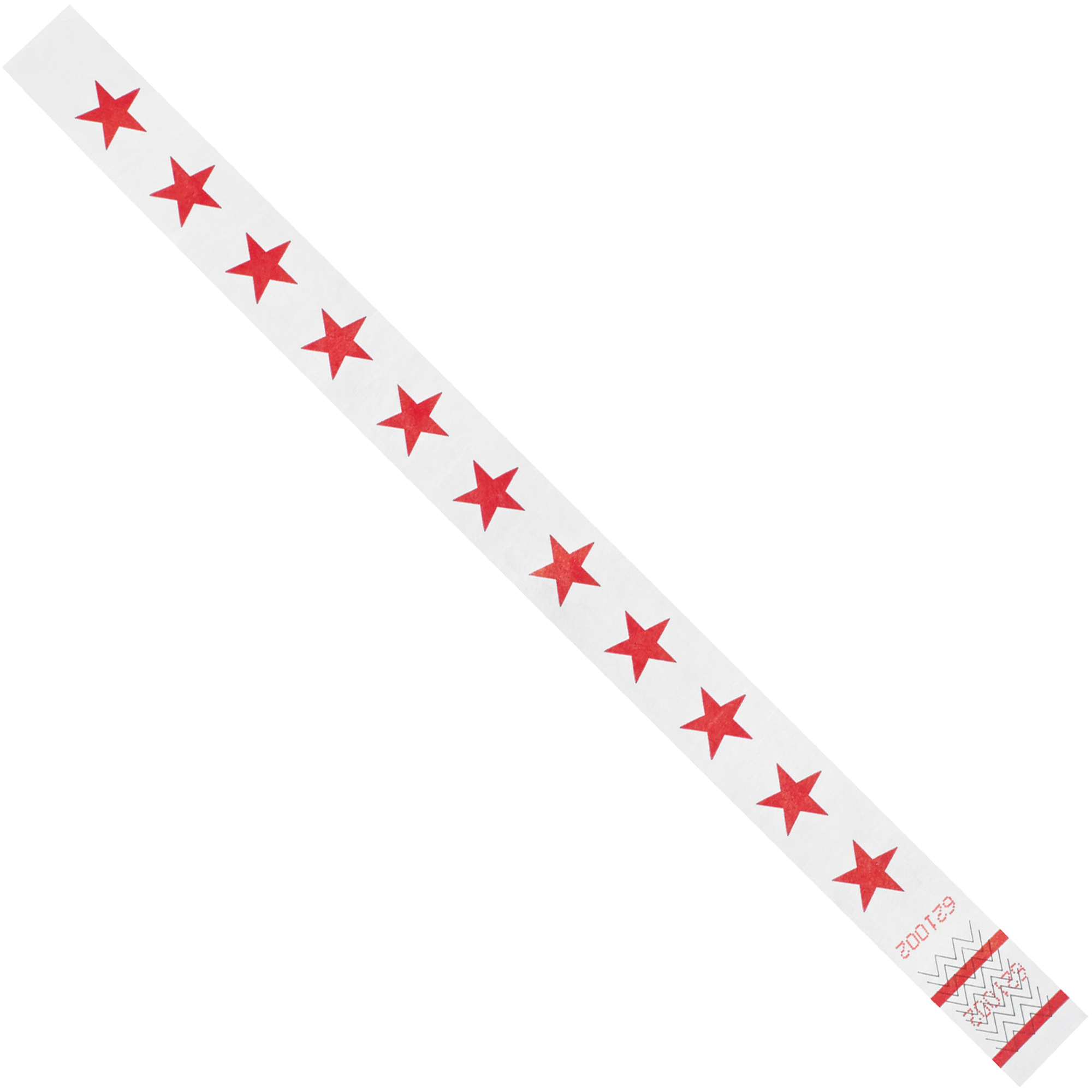 Tyvek® Wristbands, 3/4" x 10", Stars, Red/White, 500/Case