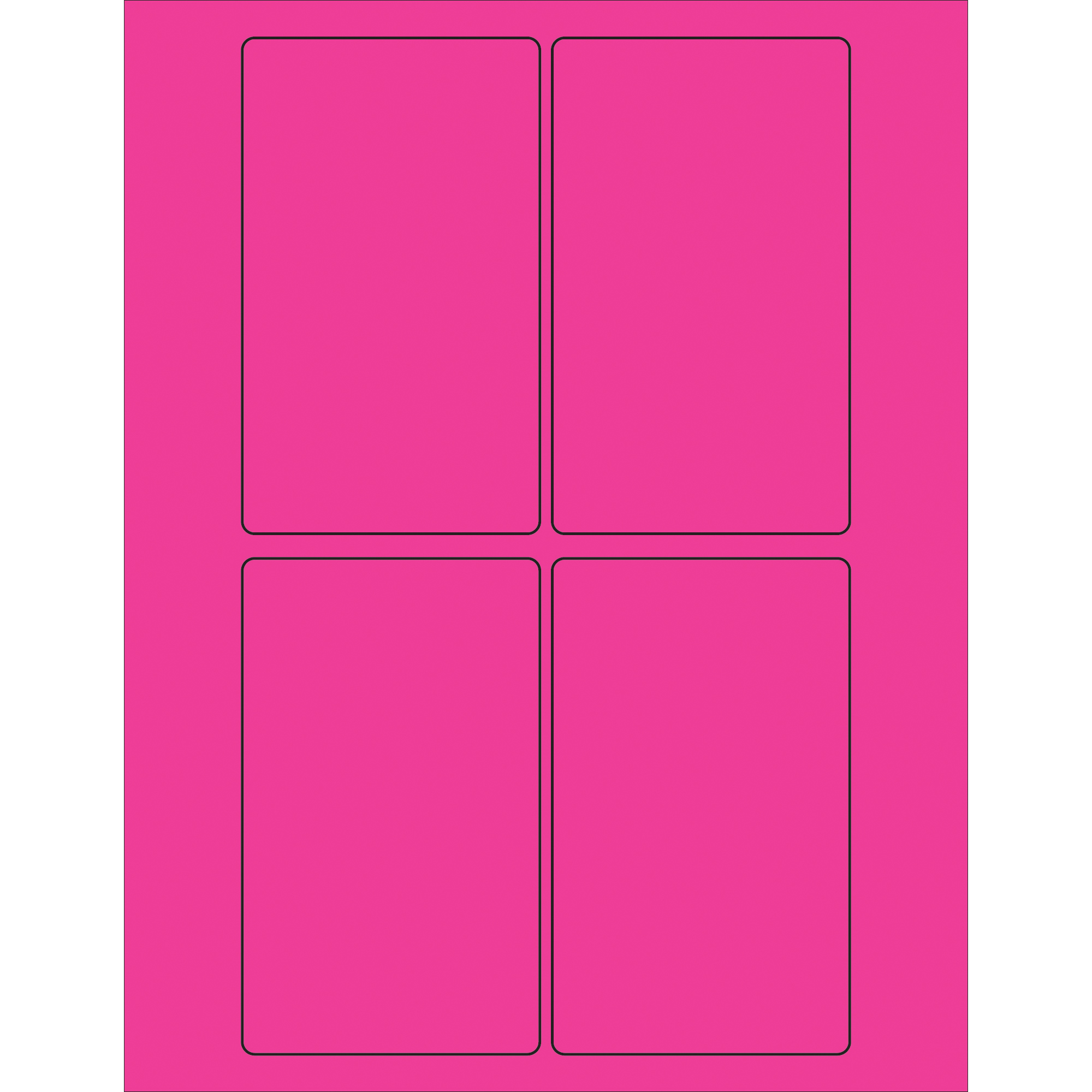 Tape Logic® Rectangle Laser Labels, 3" x 5", Fluorescent Pink, 400/Case