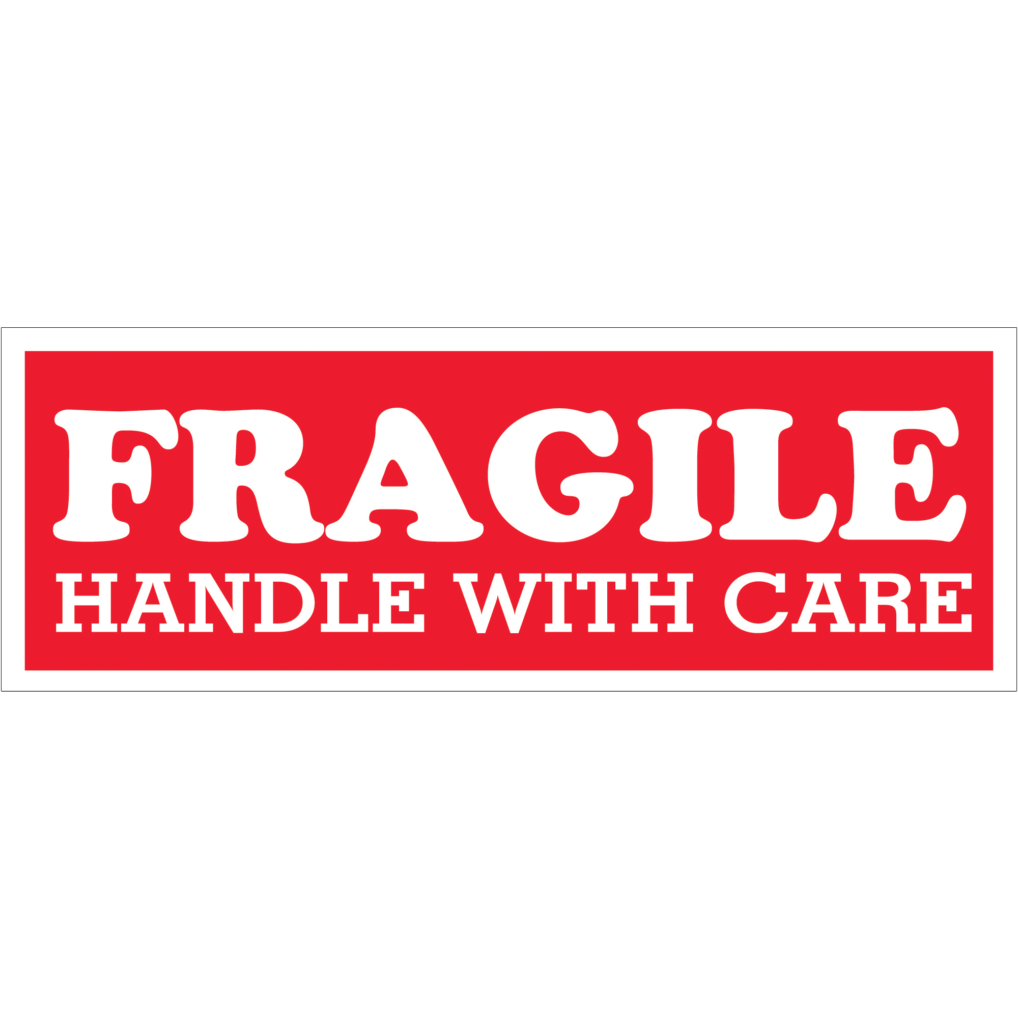 Tape Logic® Labels, "Fragile - Handle with Care," 1-1/2" x 4", Red/White, 500/Roll
