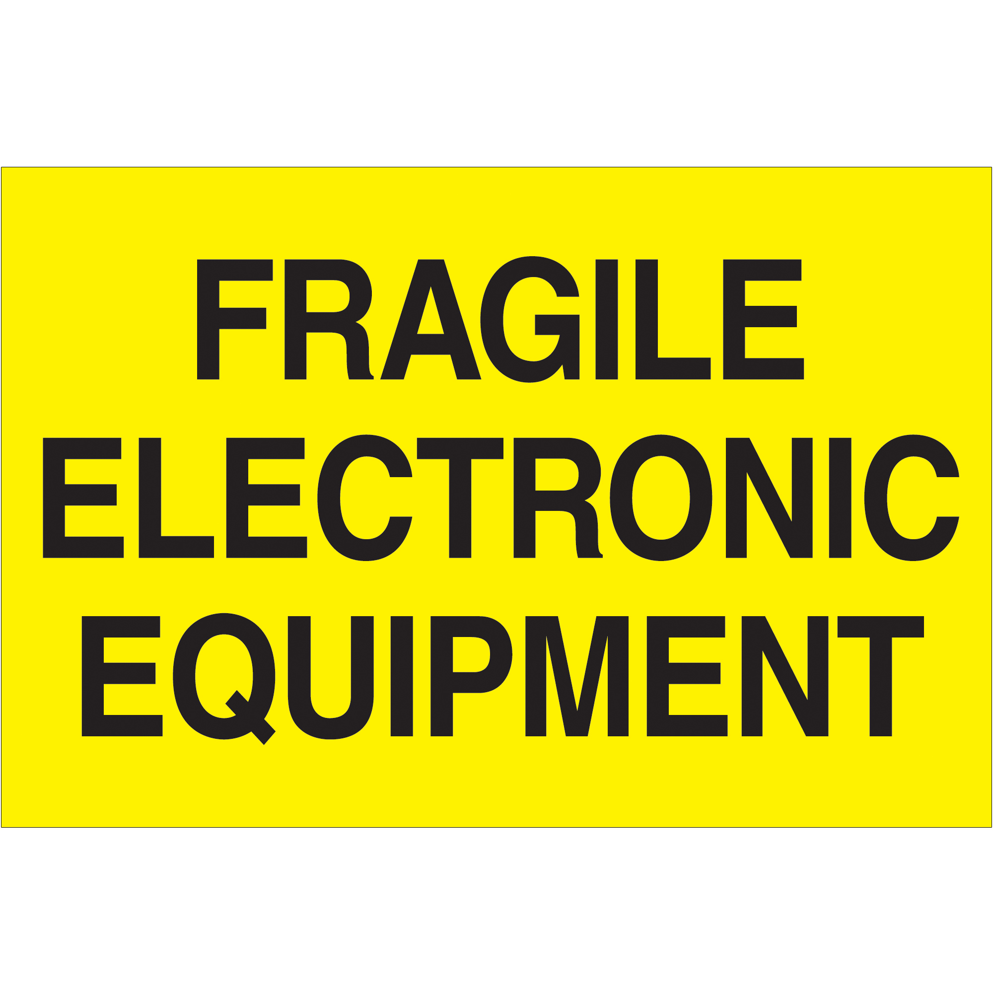 Tape Logic® Labels, "Fragile - Electronic Equipment", 2" x 3", Fluorescent Yellow, 500/Roll