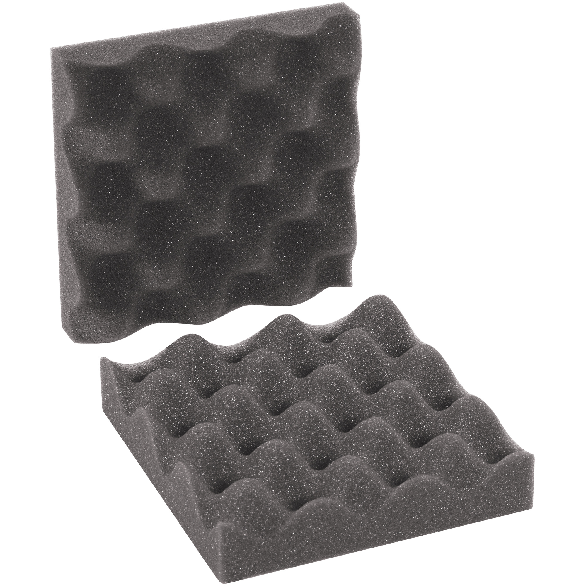 Convoluted Foam Sets, 6" x 6" x 2", Charcoal, 64/Sets per Case