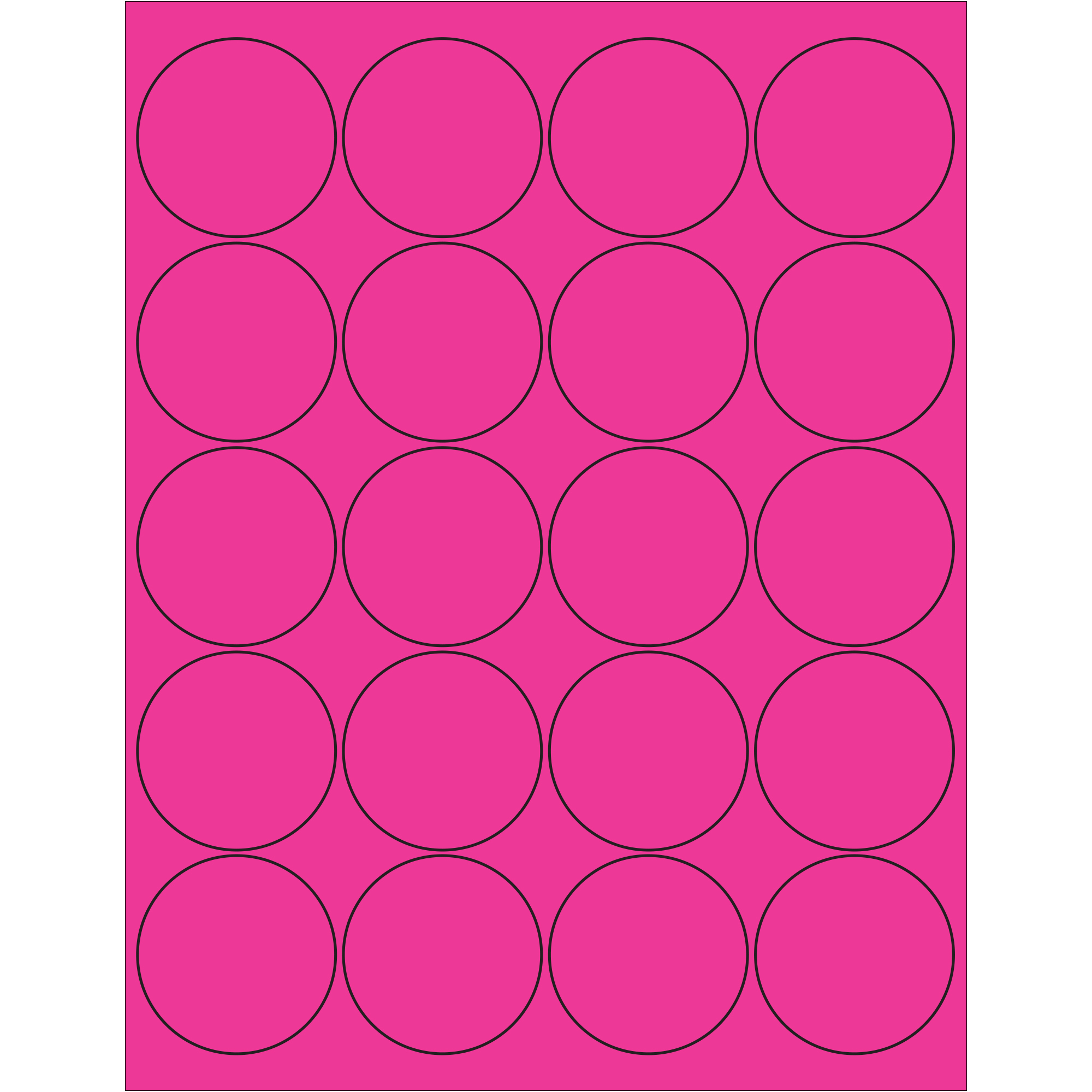 Tape Logic® Circle Laser Labels, 2", Fluorescent Pink, 2000/Case