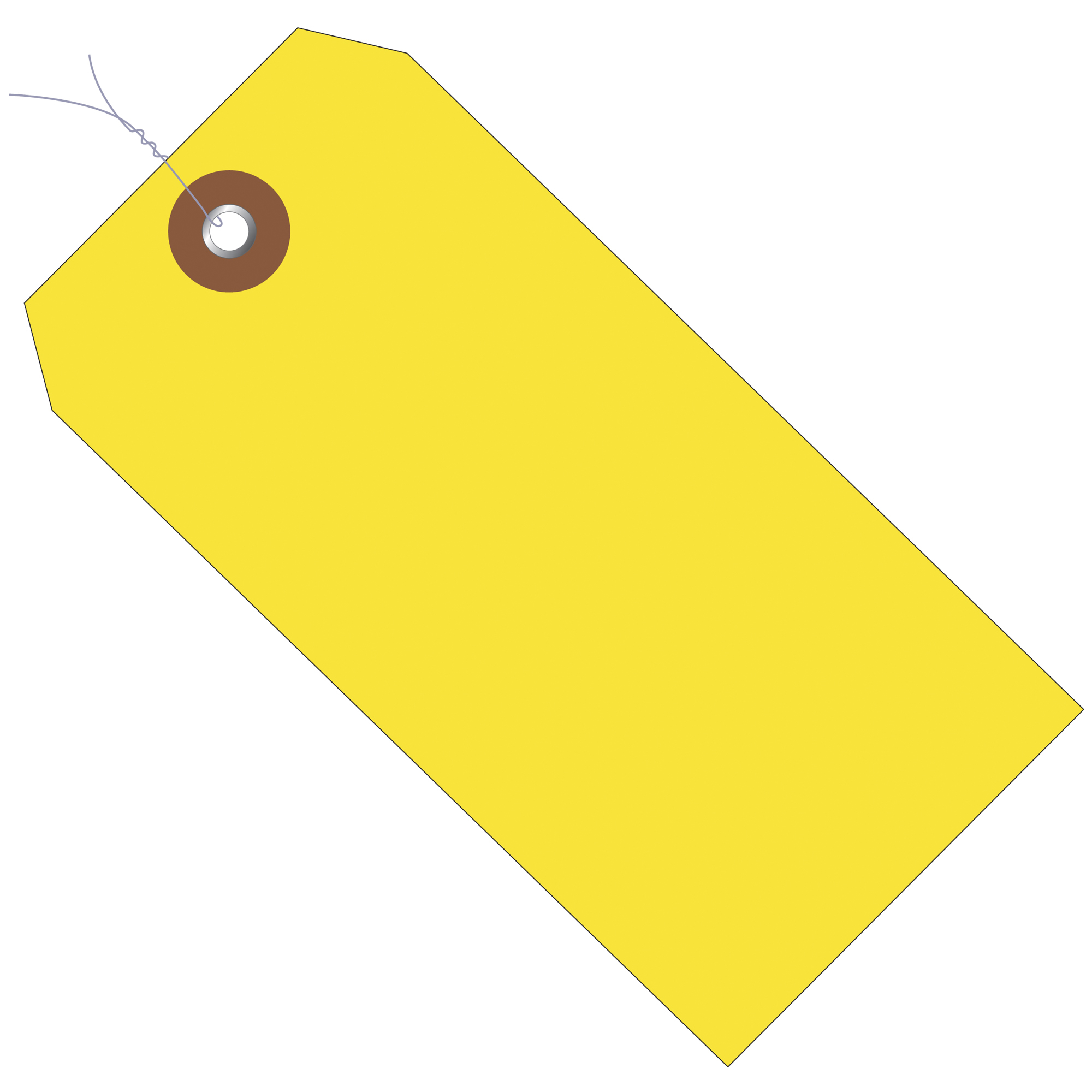 Plastic Shipping Tags, Pre-Wired, 4 3/4" x 2 3/8", Yellow, 100/Case