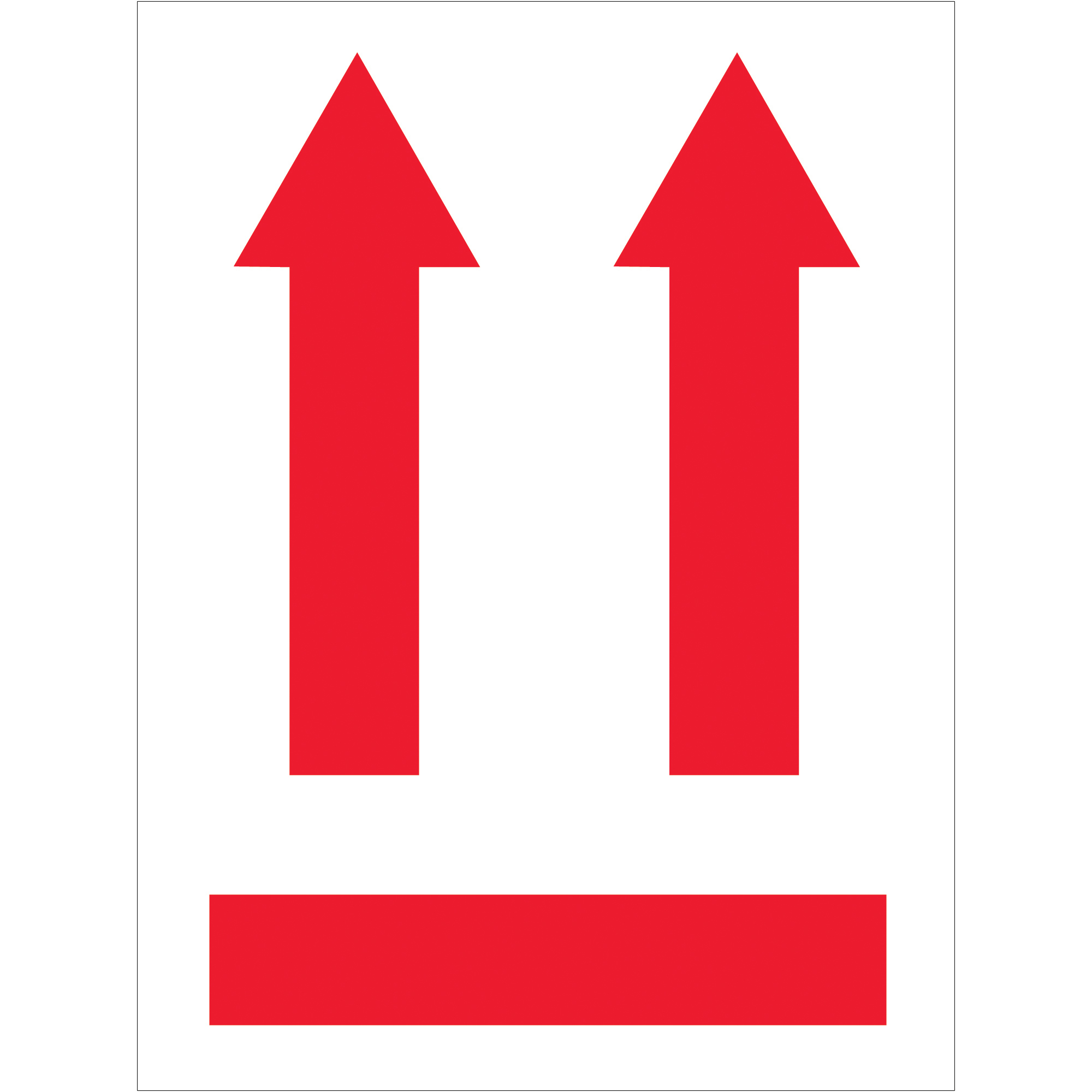 Tape Logic® Labels, (two up arrows over black bar), 3" x 4", Red/White, 500/Roll