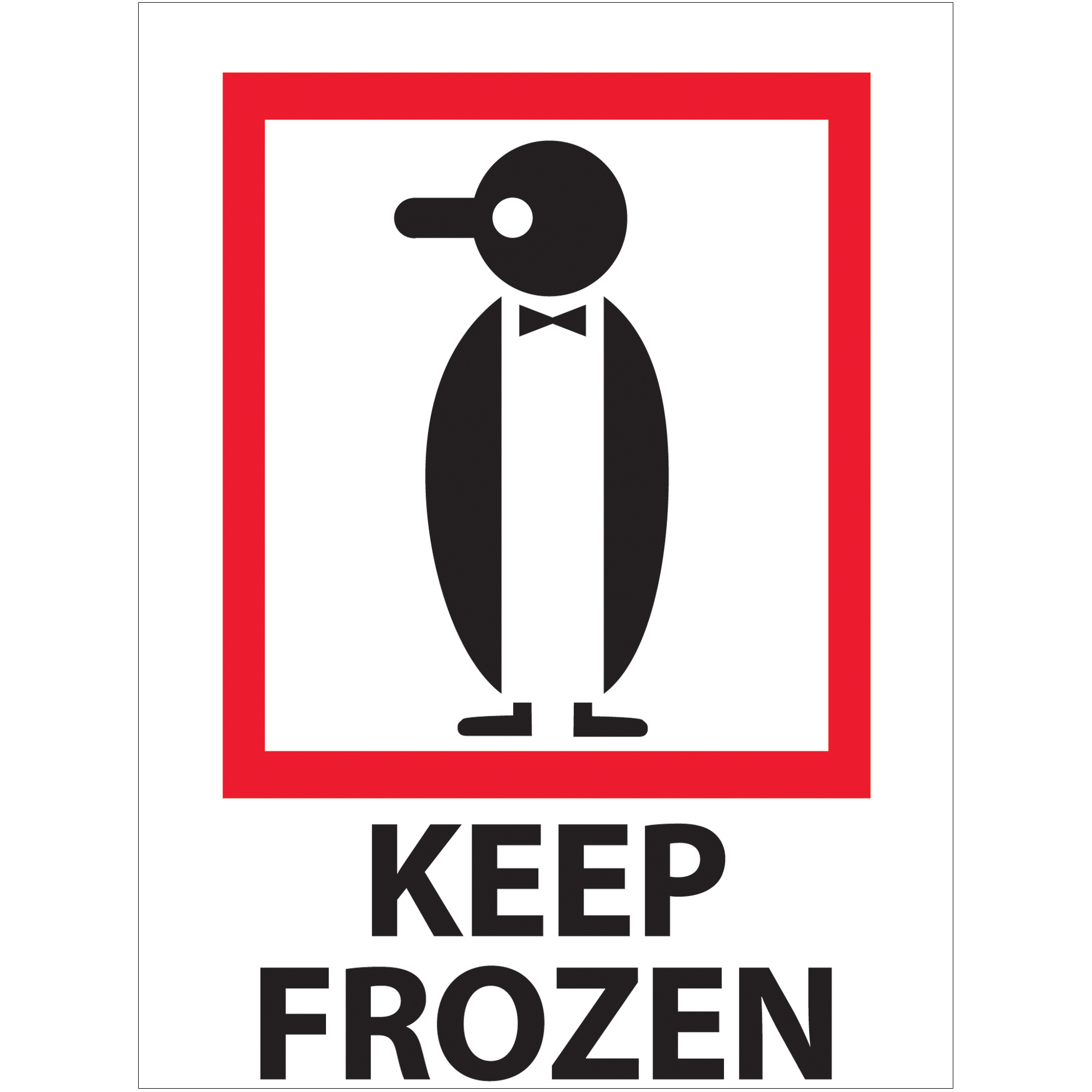 Tape Logic® Labels, "Keep Frozen", 3" x 4", Red/White/Black, 500/Roll