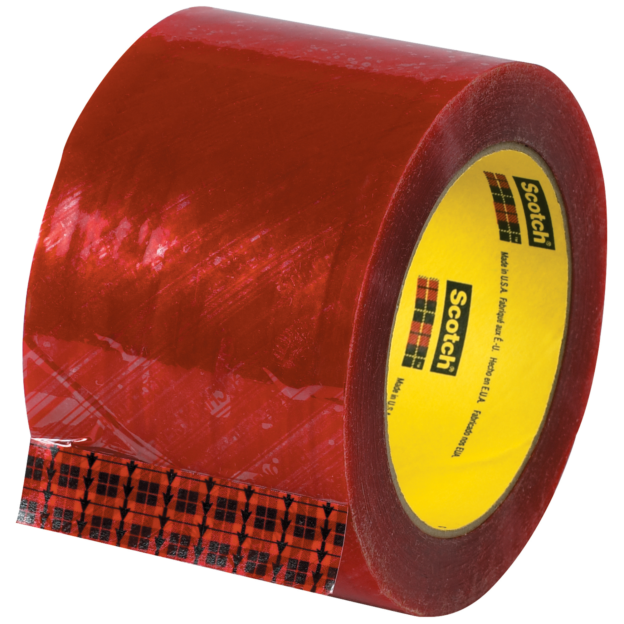 3M™ 3779 Pre-Printed Carton Sealing Tape, 1.9 Mil, 3" x 110 yds., Clear/Red, 24/Case