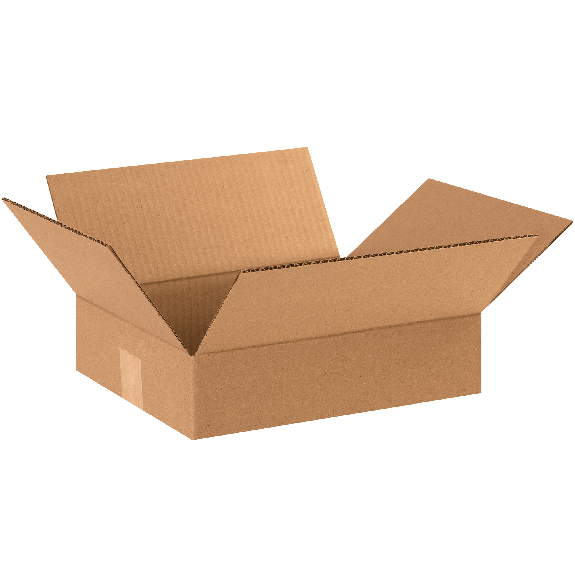 Flat Corrugated Boxes, 12" x 10" x 3", Kraft, 25/Bundle; 500/Skid