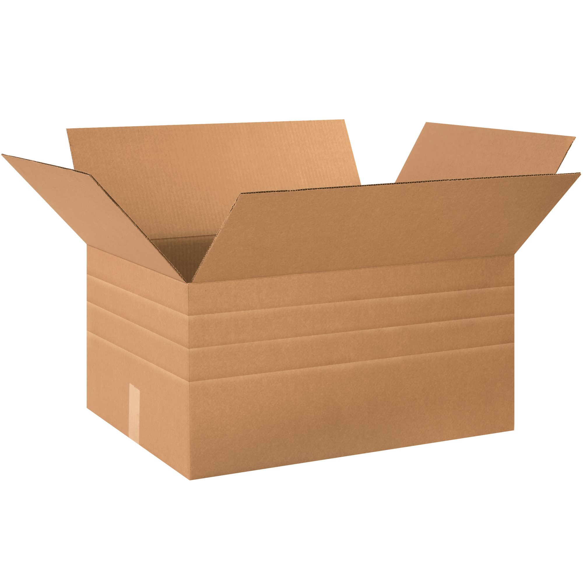 Multi-Depth Corrugated Boxes, 24" x 18" x 12", Kraft, 10/Bundle; 120/Skid