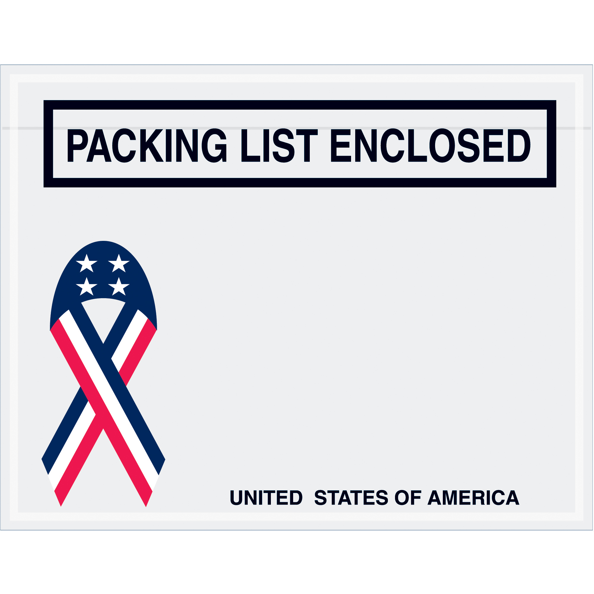 Tape Logic® "Packing List Enclosed" Envelopes, U.S.A. Ribbon, 7" x 5 1/2", Red/White/Blue, 1000/Case
