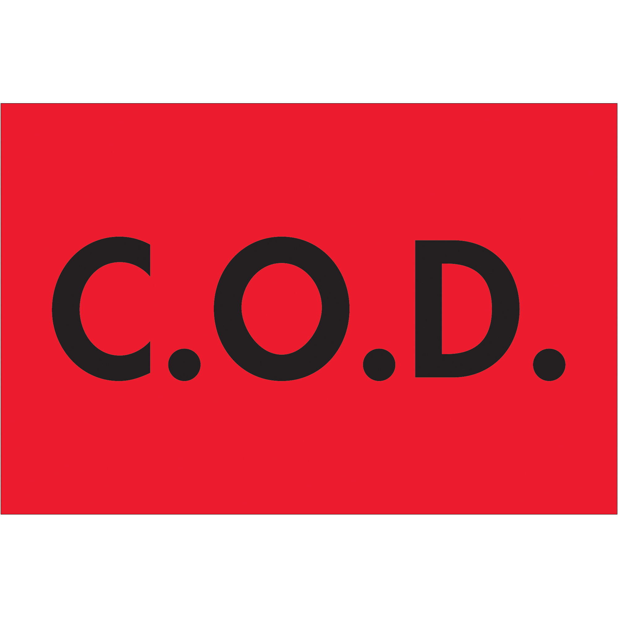 Tape Logic® Labels, "C.O.D.", 2" x 3", Fluorescent Red, 500/Roll