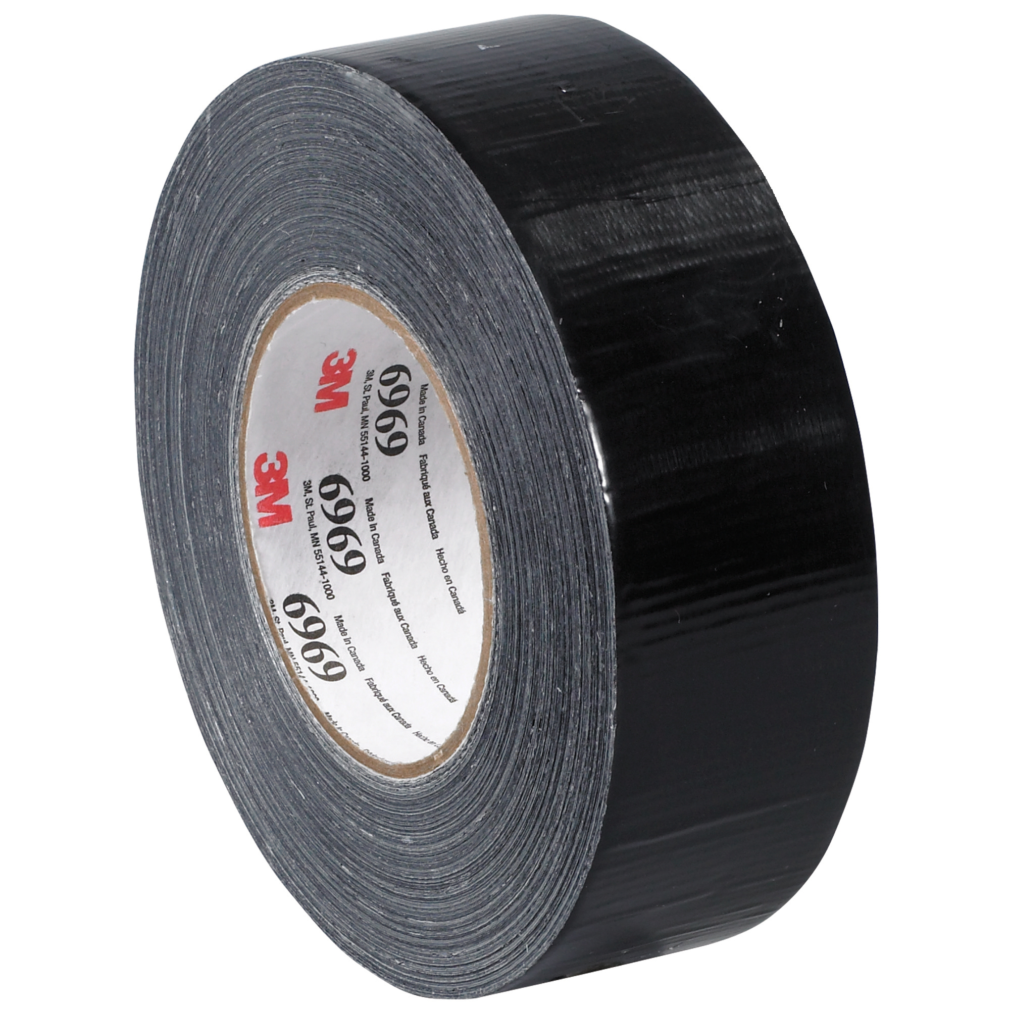 3M™ 6969 Duct Tape, 10.7 Mil, 2" x 60 yds., Black, 24/Case