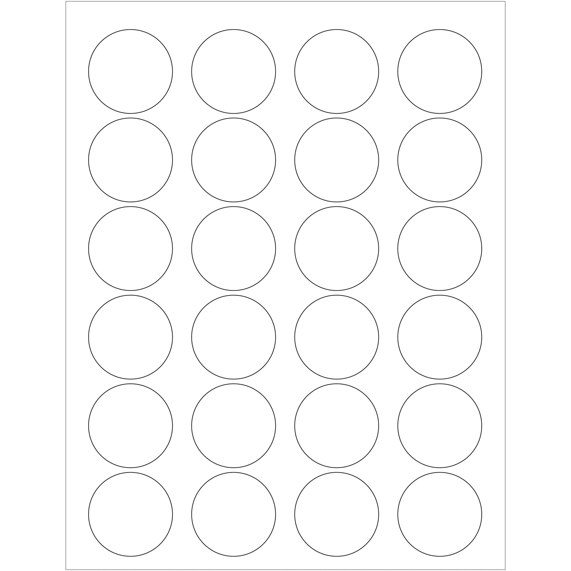 Tape Logic® Laser Labels, 1.625" Circle, White, 2400/Case