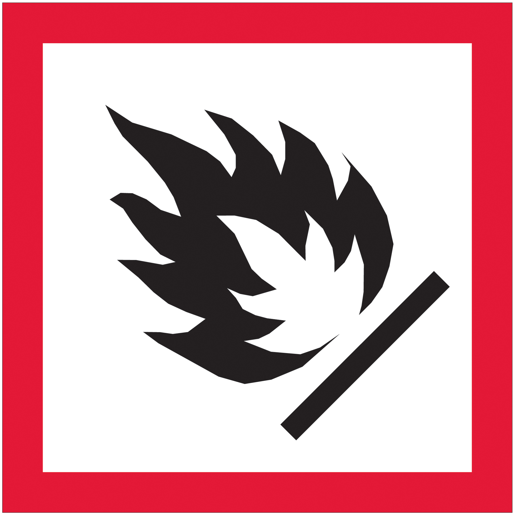 Tape Logic® Pictogram Labels, "Flame, 2" x 2", Red/White/Black, 500/Roll