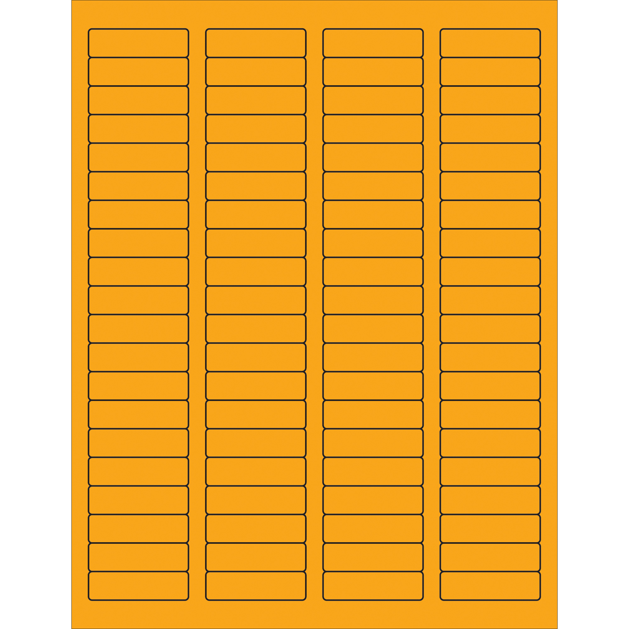 Tape Logic® Rectangle Laser Labels, 1 3/4" x 1/2", Fluorescent Orange, 8000/Case