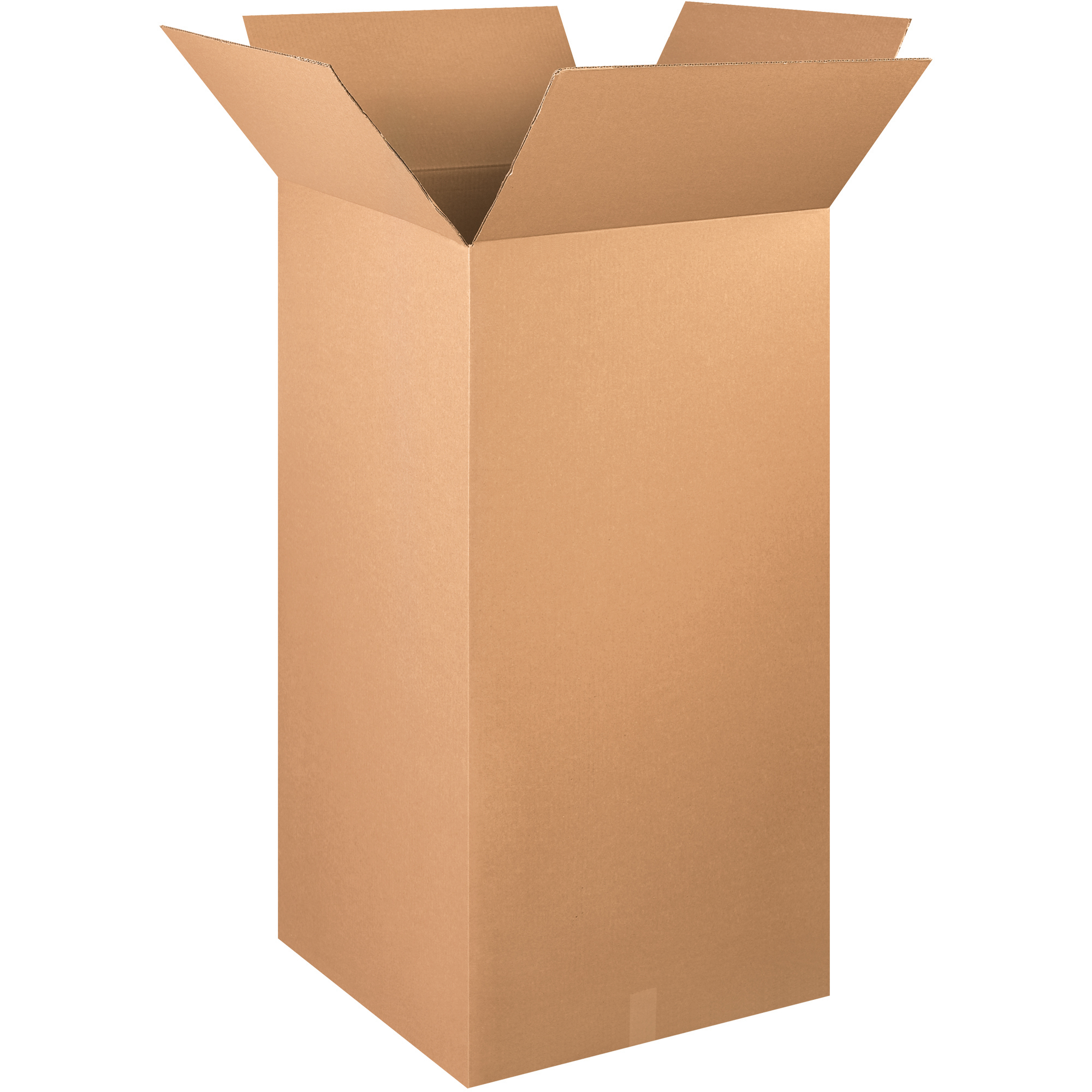 Tall Corrugated Boxes, 24" x 24" x 48", Kraft, 10/Bundle; 120/Skid