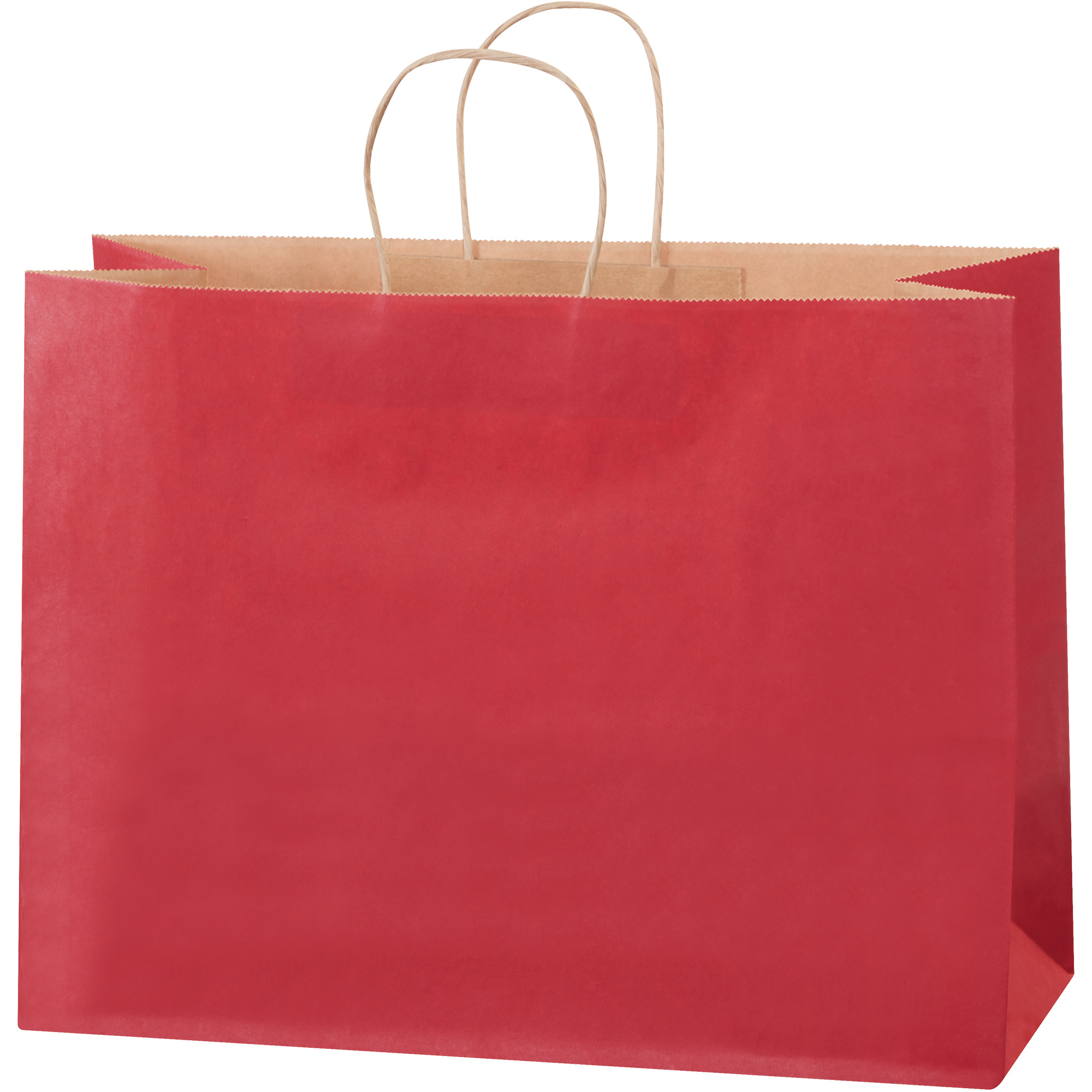 Tinted Shopping Bags, 16" x 6" x 12", Scarlet, 250/Case
