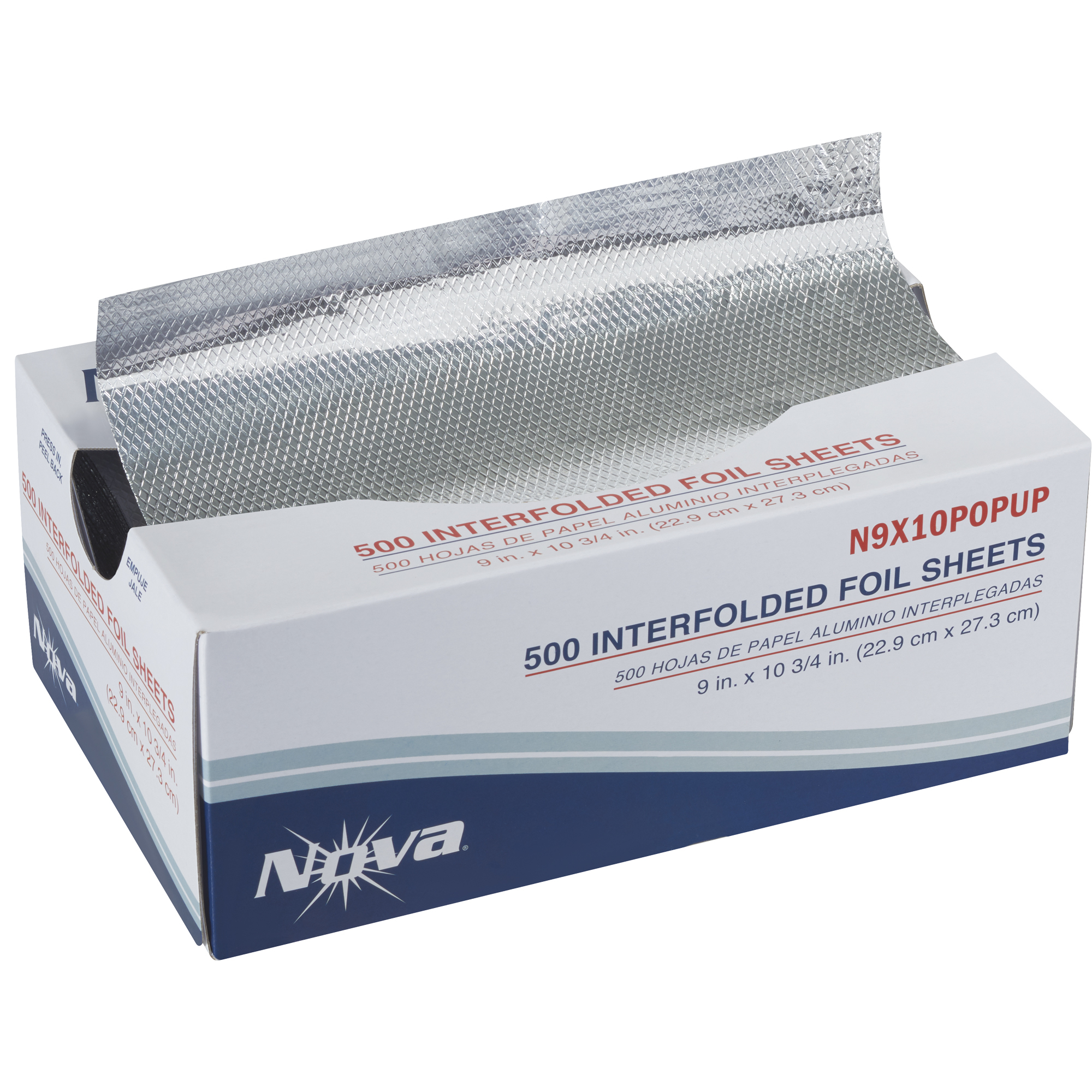 Aluminum Foil Pop-Up Sheets, 9 x 10 3/4", Silver, 500/Case