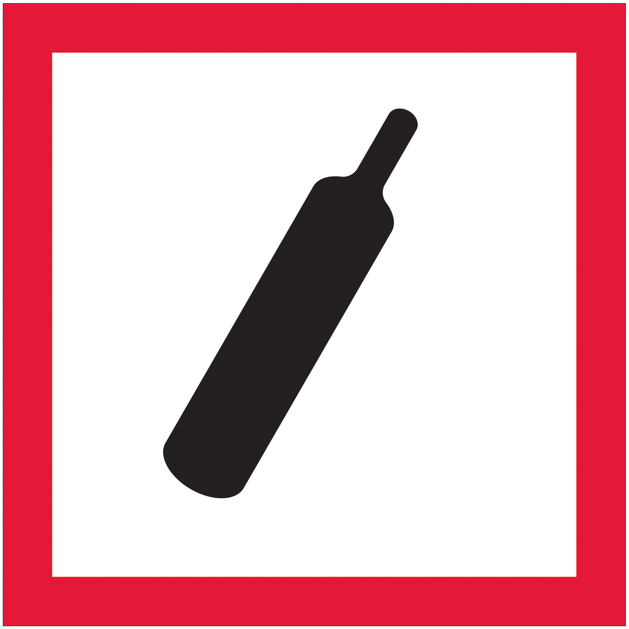Tape Logic® Pictogram Labels, "Gas Cylinder, 2" x 2", Red/White/Black, 500/Roll