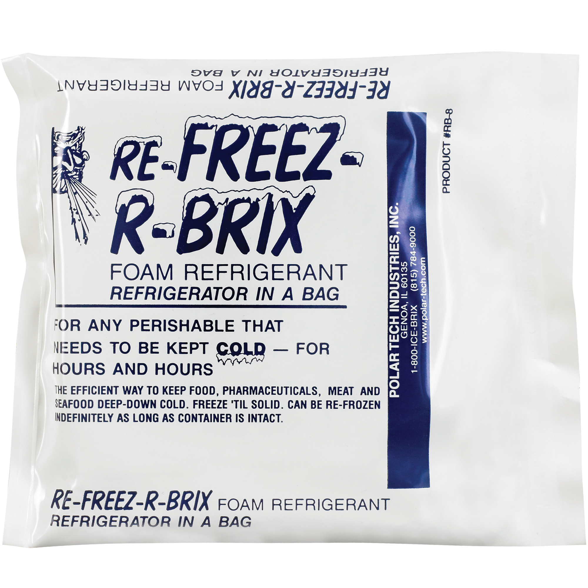 Re-Freez-R-Brix™ Cold Bricks, 4 1/2" x 4" x 3/4", White, 42/Case
