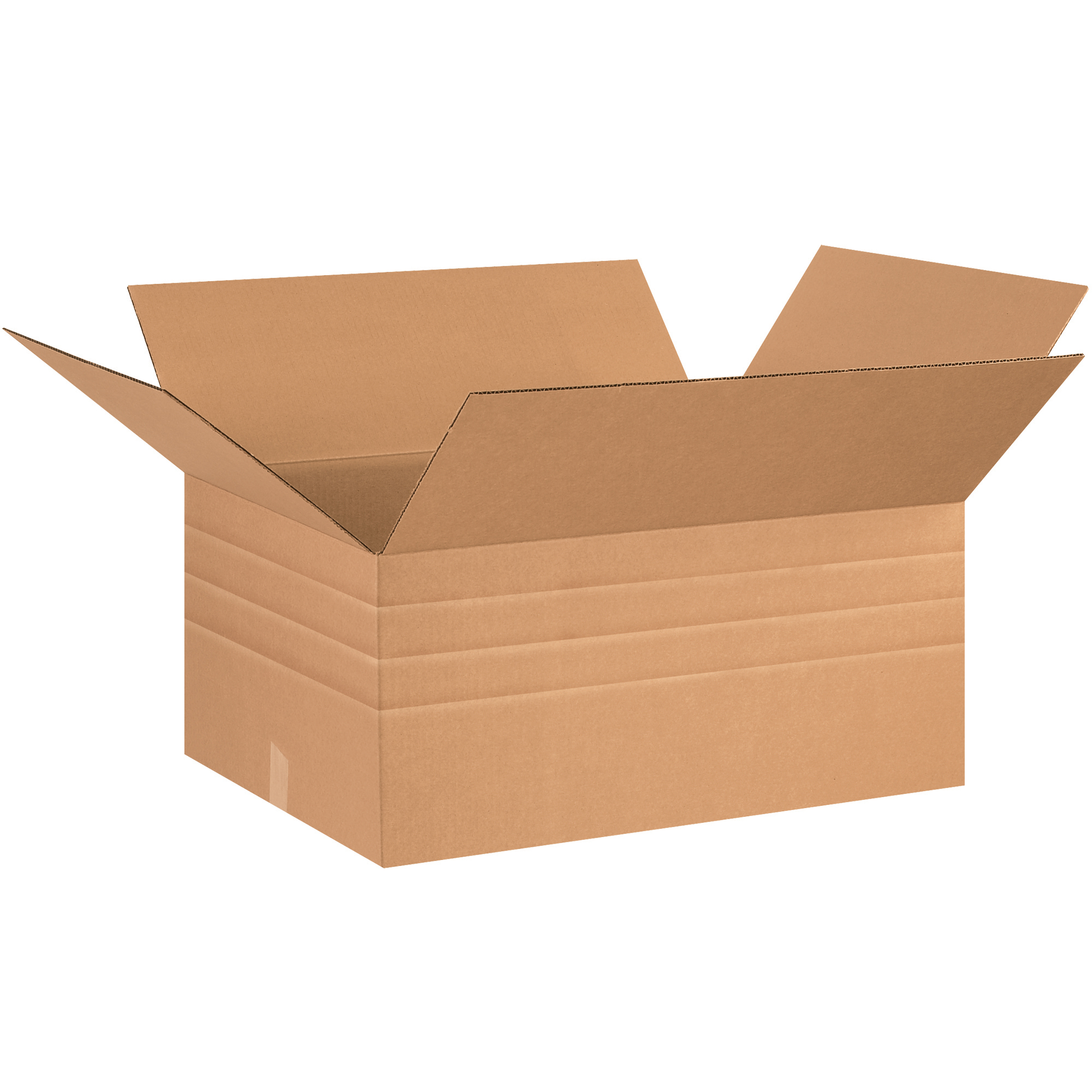 Multi-Depth Corrugated Boxes, 26" x 20" x 12", Kraft, 10/Bundle; 120/Skid
