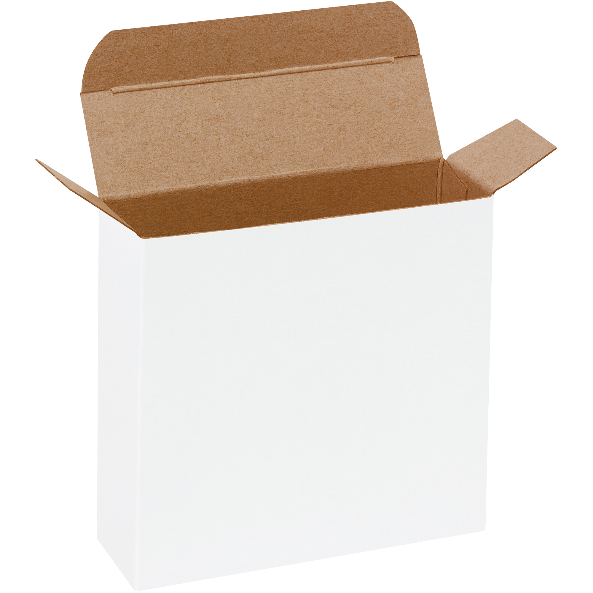 Reverse Tuck Folding Cartons, 4 1/4" x 1 1/4" x 4 1/4", White, 500/Case