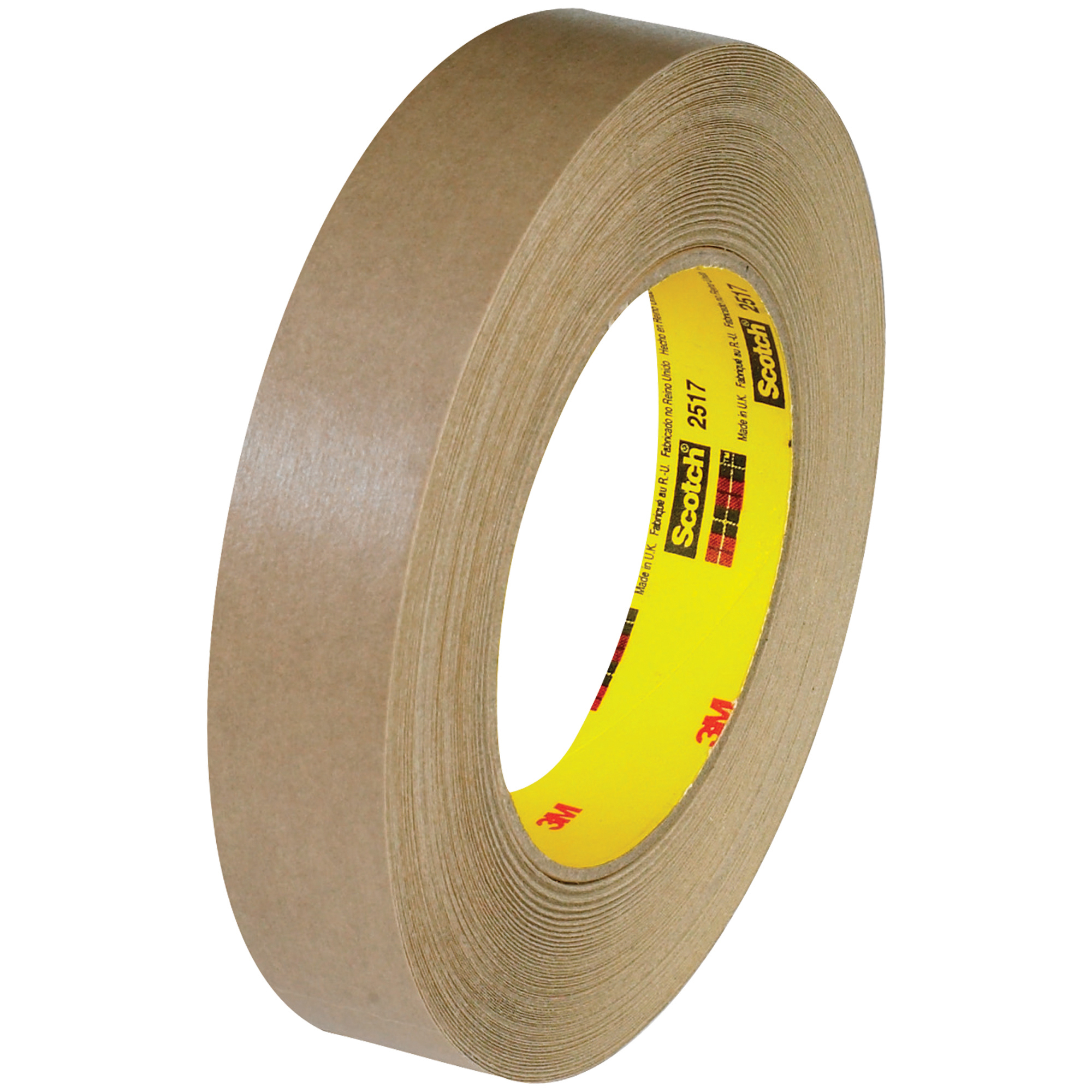 3M™ 2517 Flatback Tape, 6.5 Mil, 1" x 60 yds., Kraft, 12/Case