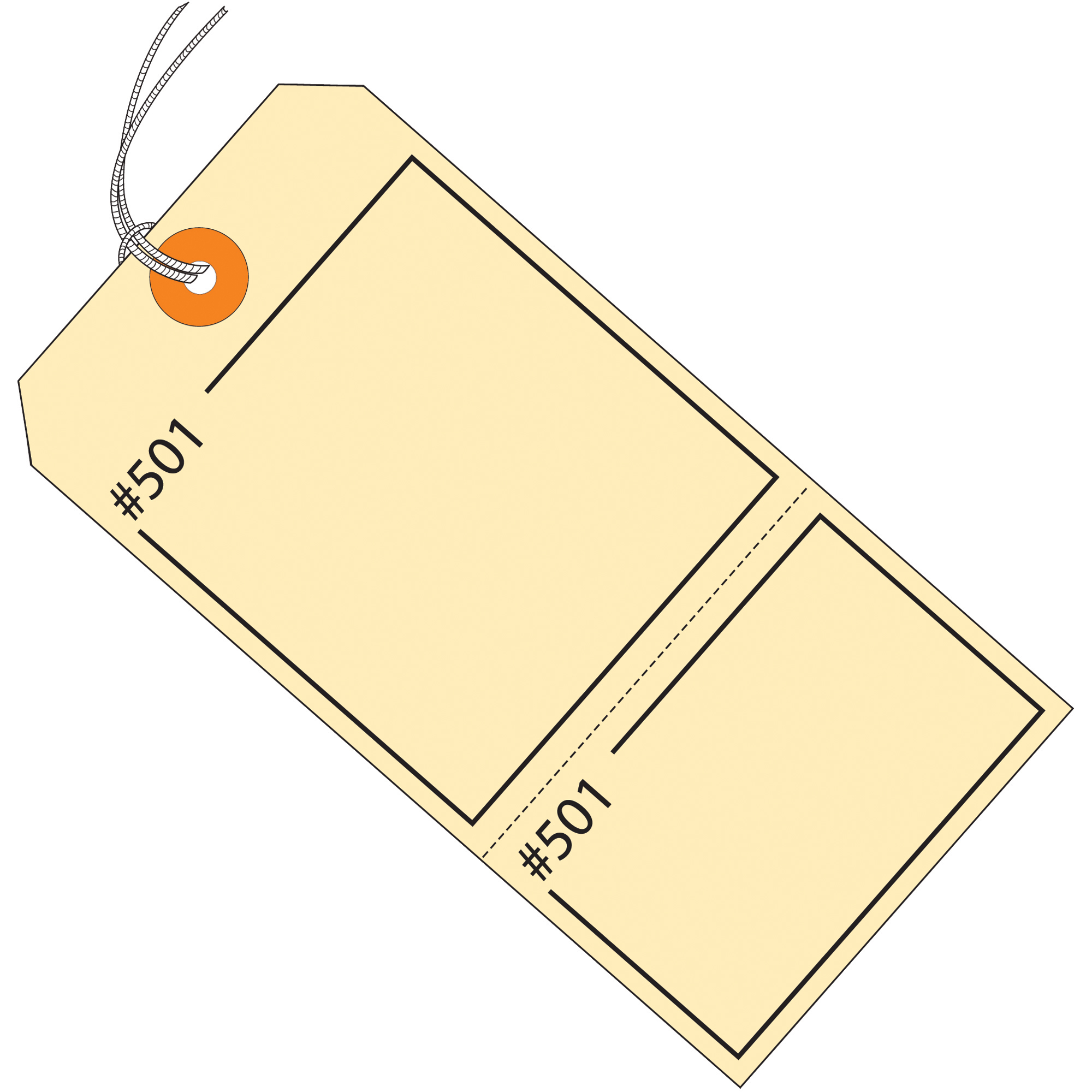 Claim Tags, Consecutively Numbered, Pre-Strung, 4 3/4" x 2 3/8", Manila, 1000/Case