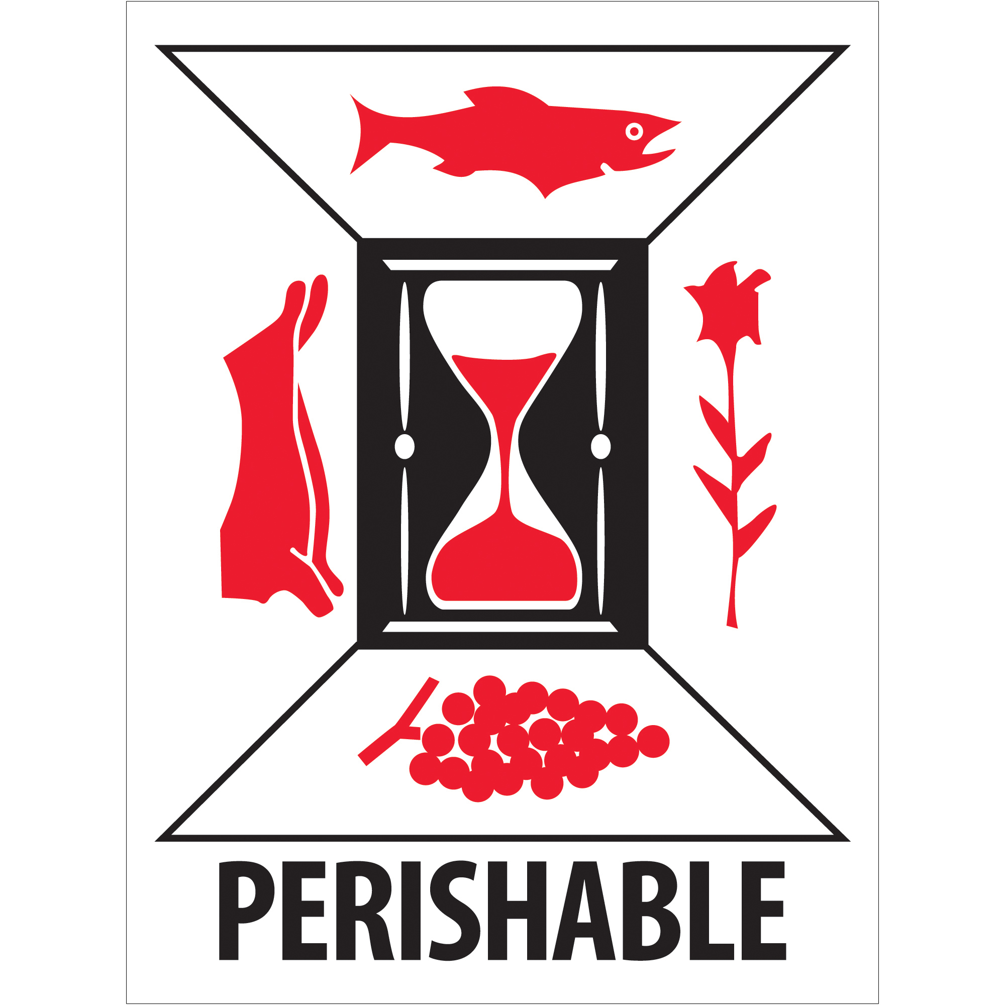 Tape Logic® Labels, "Perishable", 3" x 4", Red/White/Black, 500/Roll