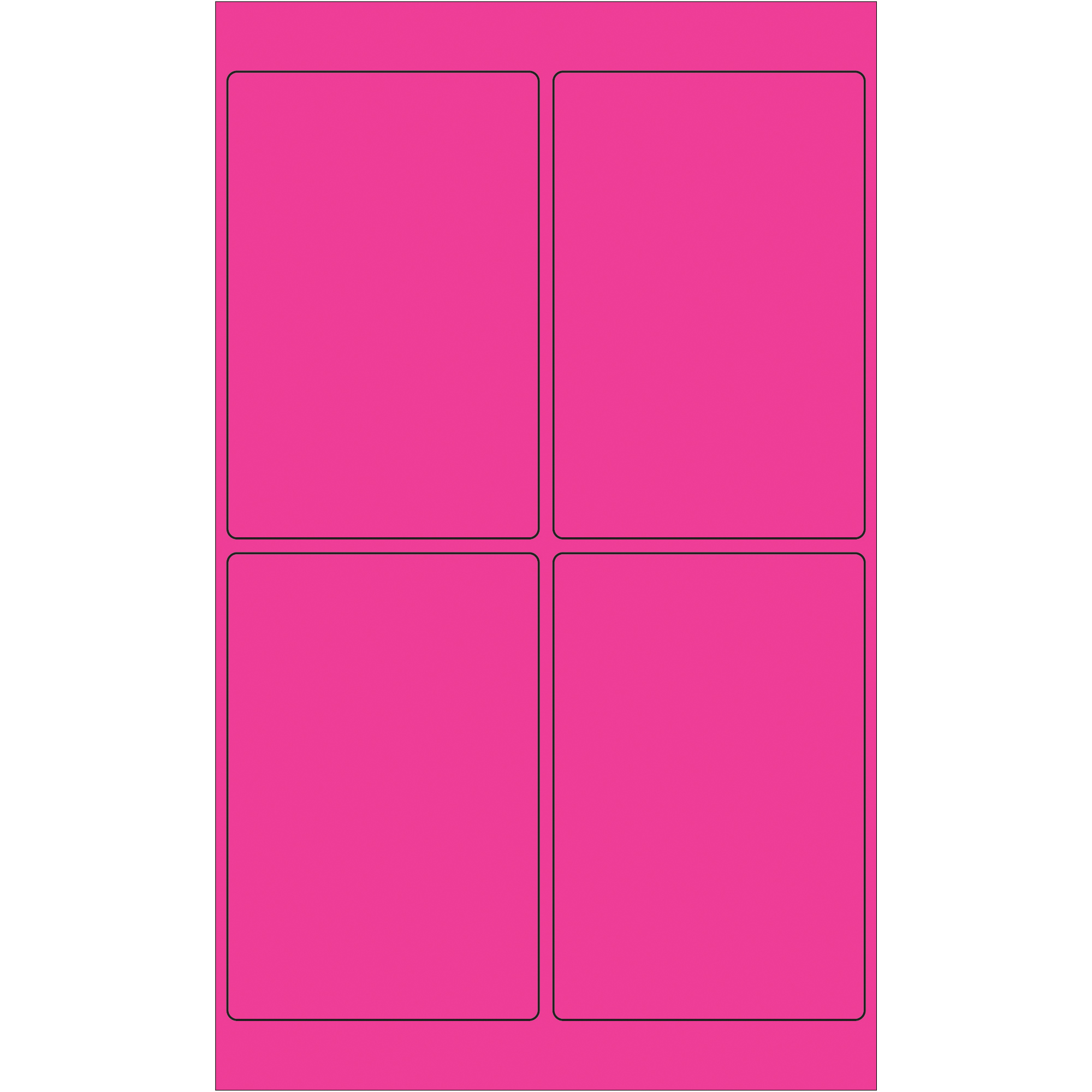 Tape Logic® Rectangle Laser Labels, 4" x 6", Fluorescent Pink, 400/Case