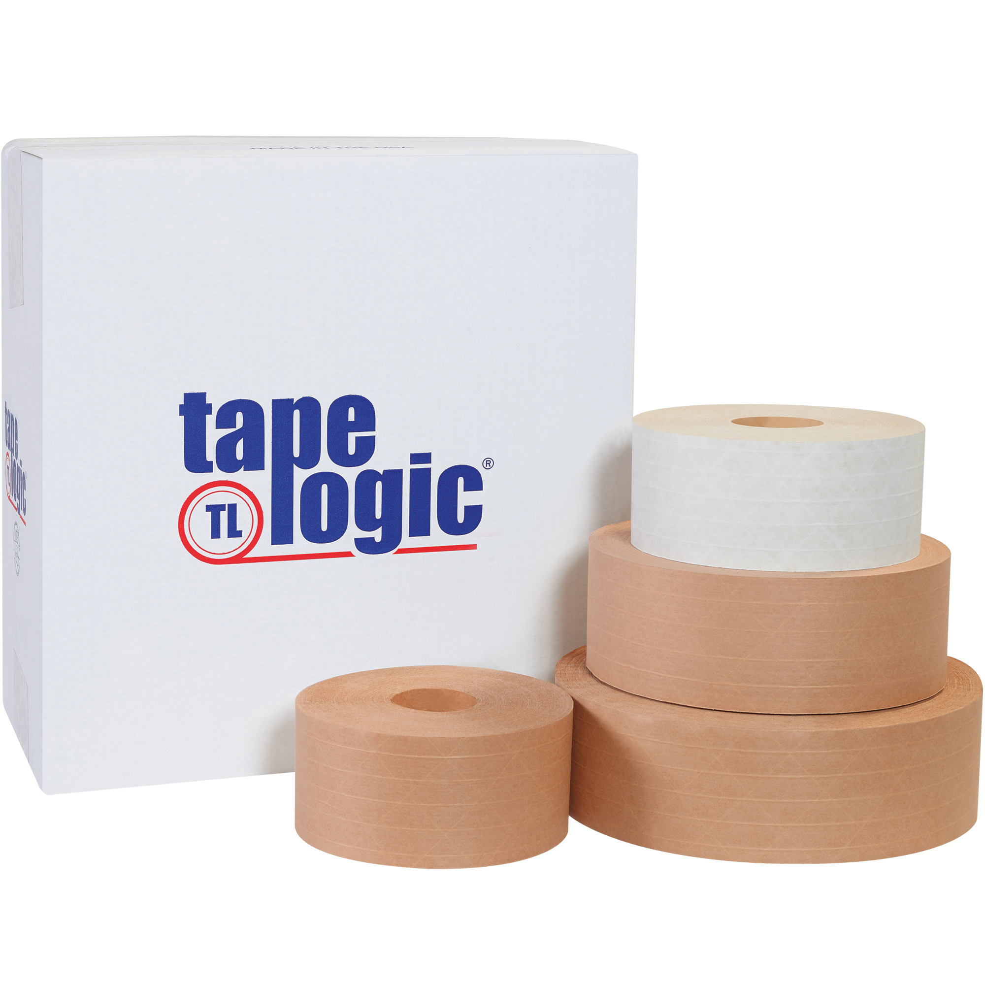 Tape Logic® #7200 Reinforced Water Activated Tape, 72mm x 375', White, 8/Case