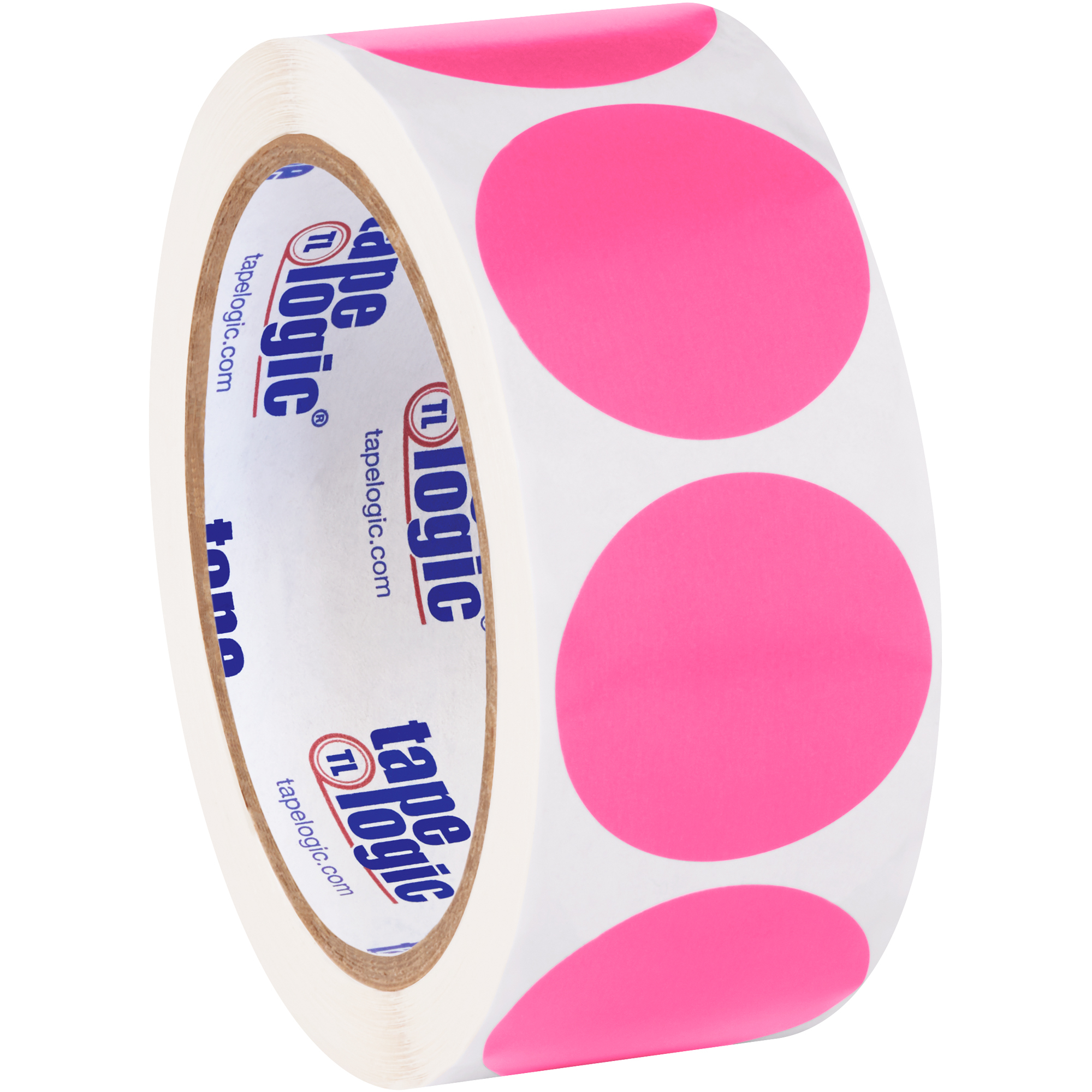 Tape Logic® Inventory Circle Labels, 1 1/2", Fluorescent Pink, 500/Roll